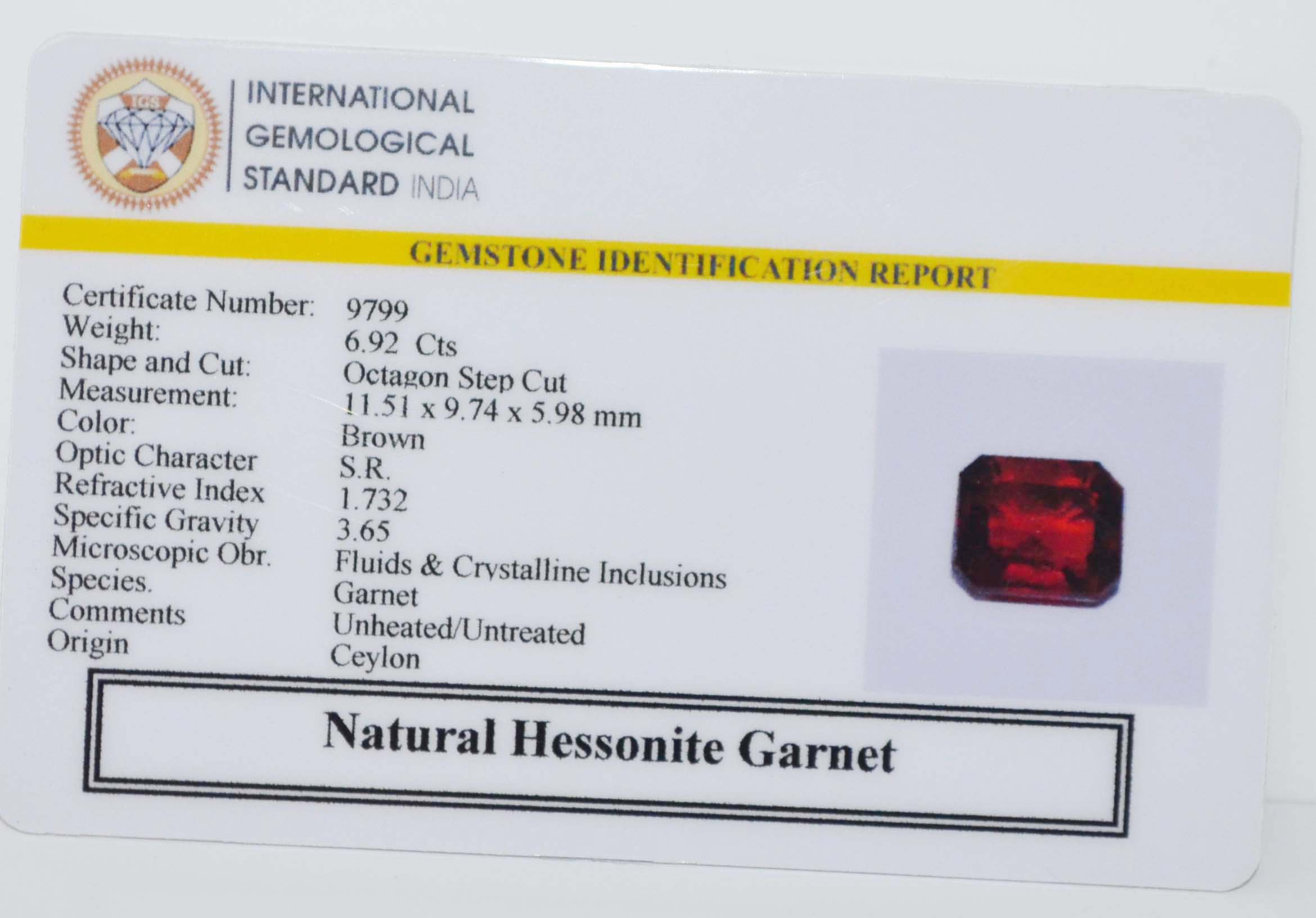 GMD7657 2 HESSONITE GOMED 6.92 Ct.