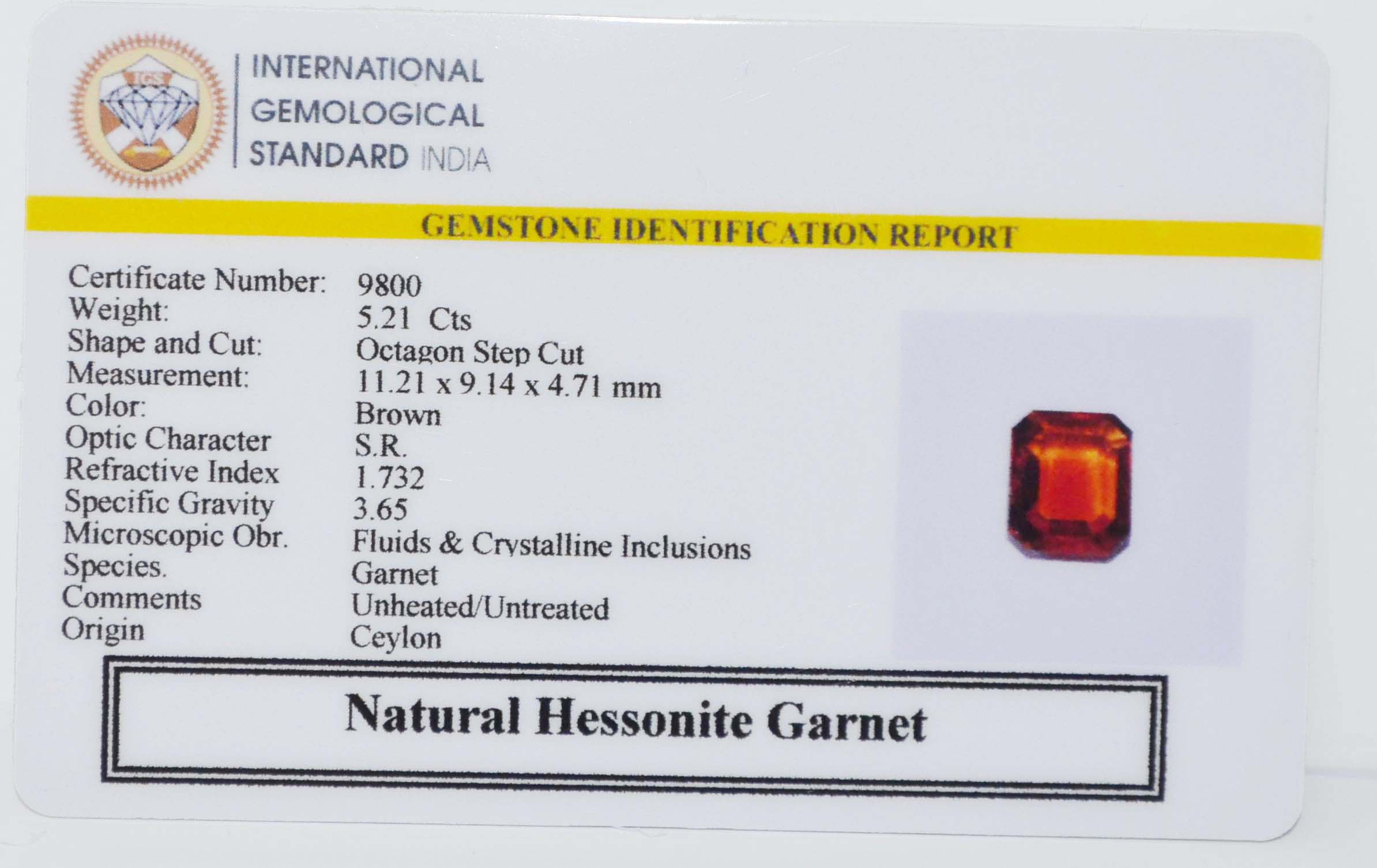GMD7658 2 HESSONITE GOMED 5.21 Ct.