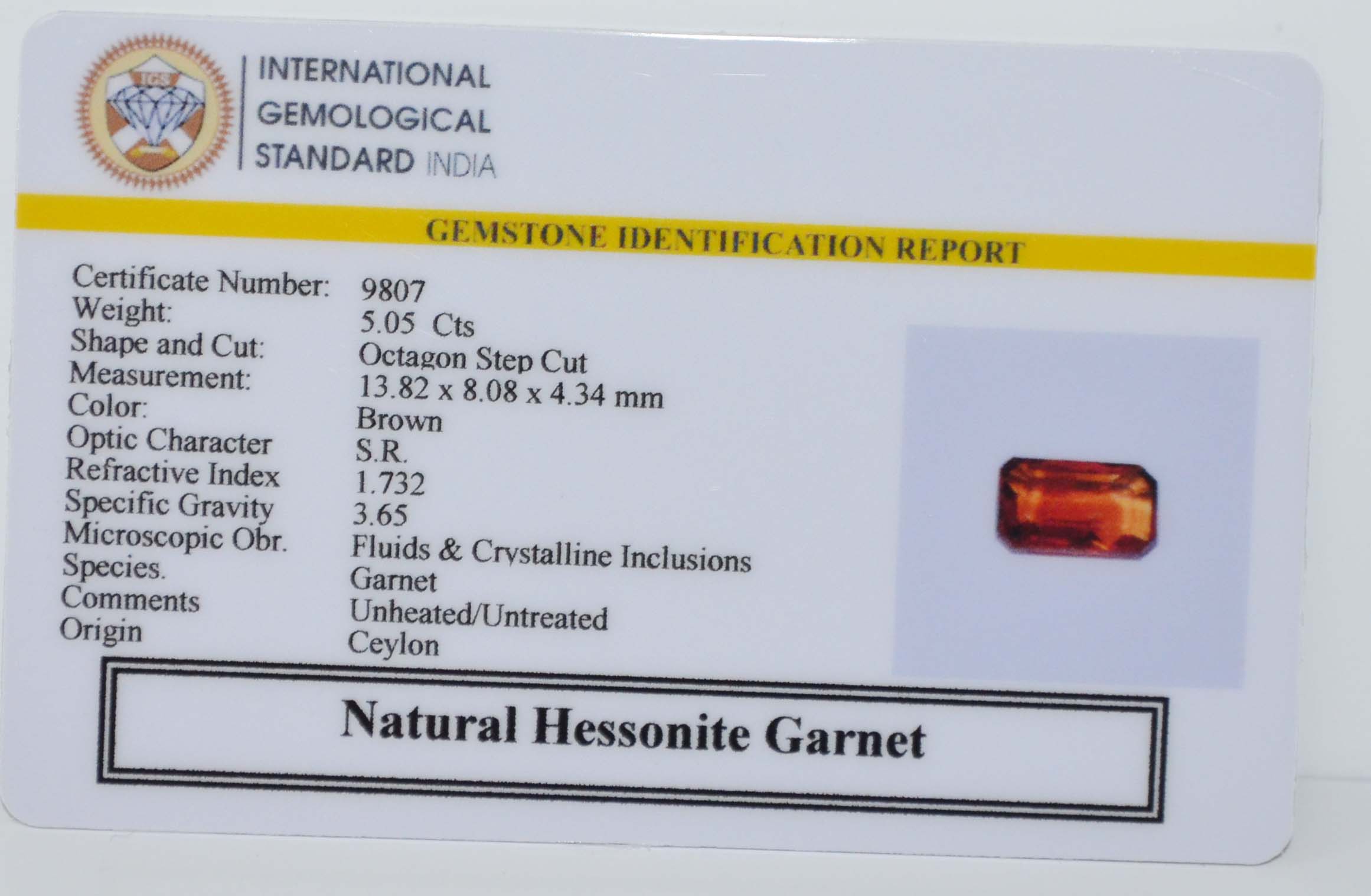 GMD7663 2 HESSONITE GOMED 5.05 Ct.