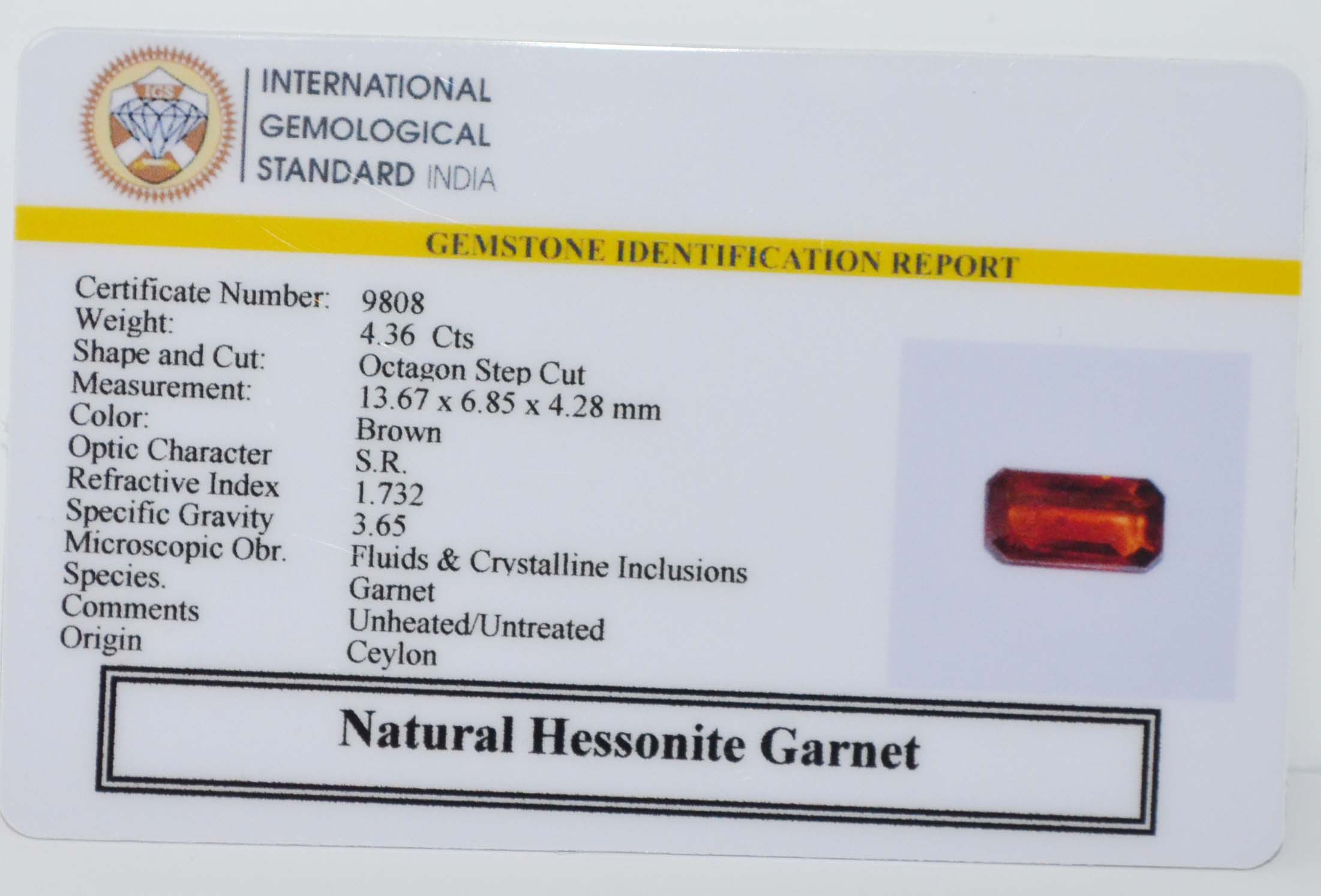 GMD7664 2 HESSONITE GOMED 4.36 Ct.
