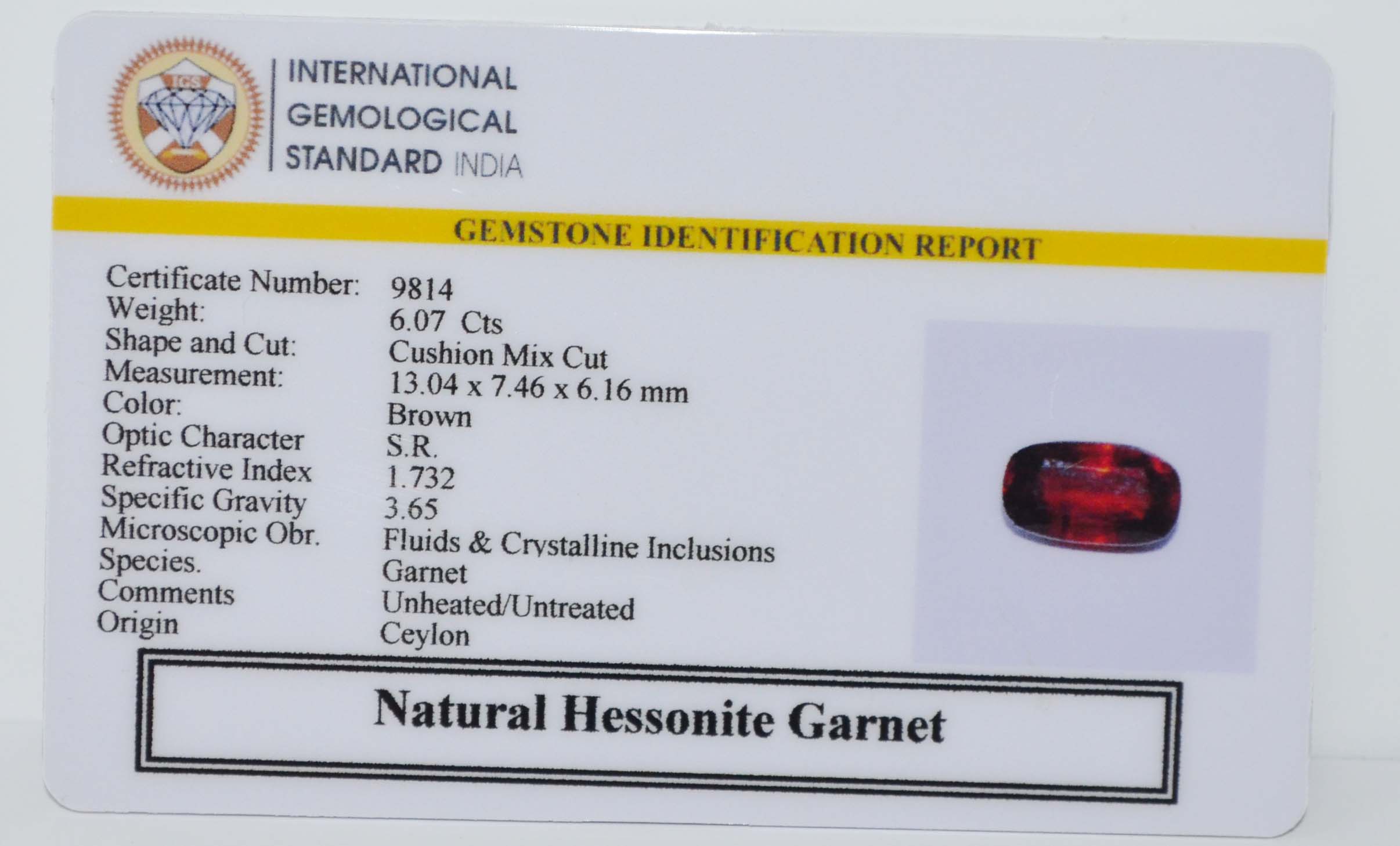GMD7667 2 HESSONITE GOMED 6.07 Ct.