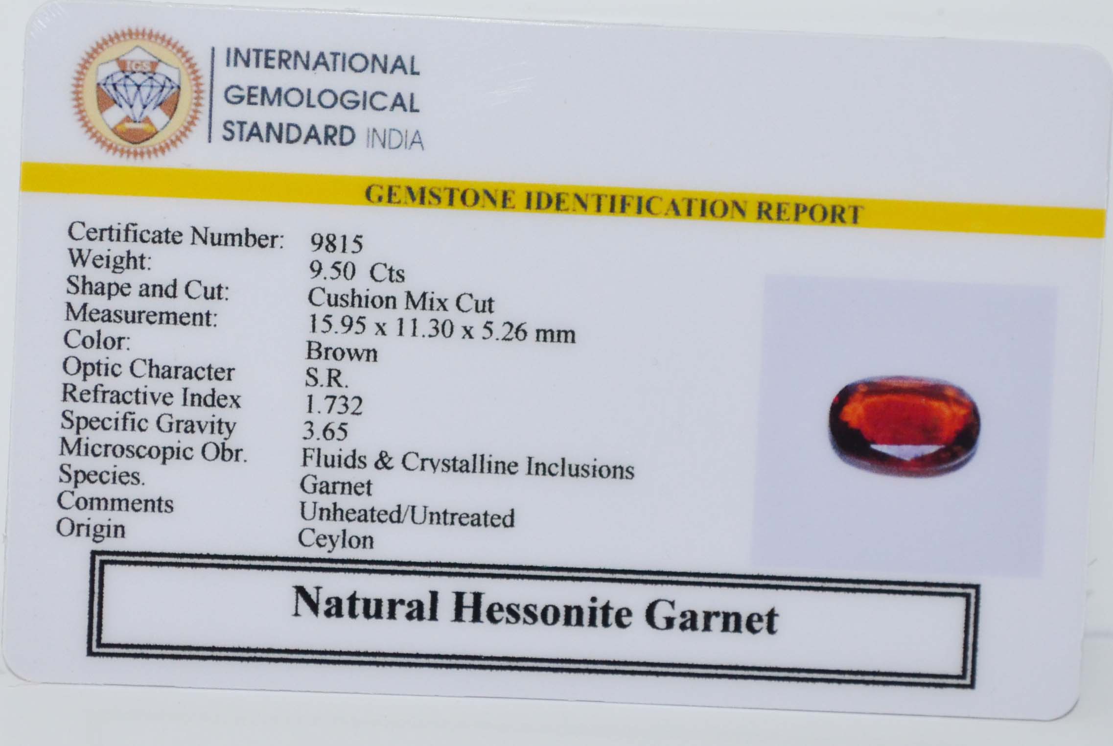 GMD7668 2 HESSONITE GOMED 9.5 Ct.