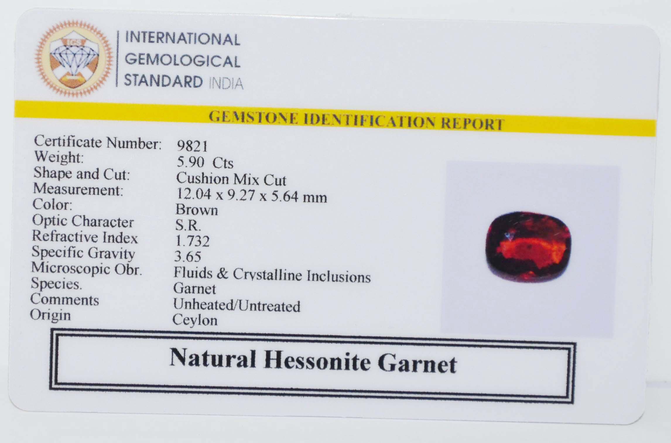 GMD7673 2 HESSONITE GOMED 5.9 Ct.