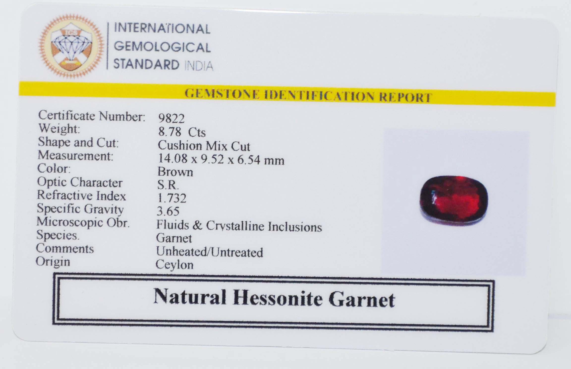 GMD7674 2 HESSONITE GOMED 8.78 Ct.