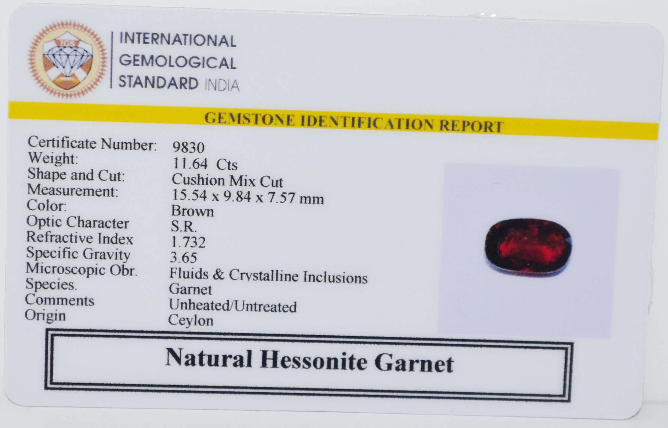 GMD7681 2 HESSONITE GOMED 11.64 Ct.