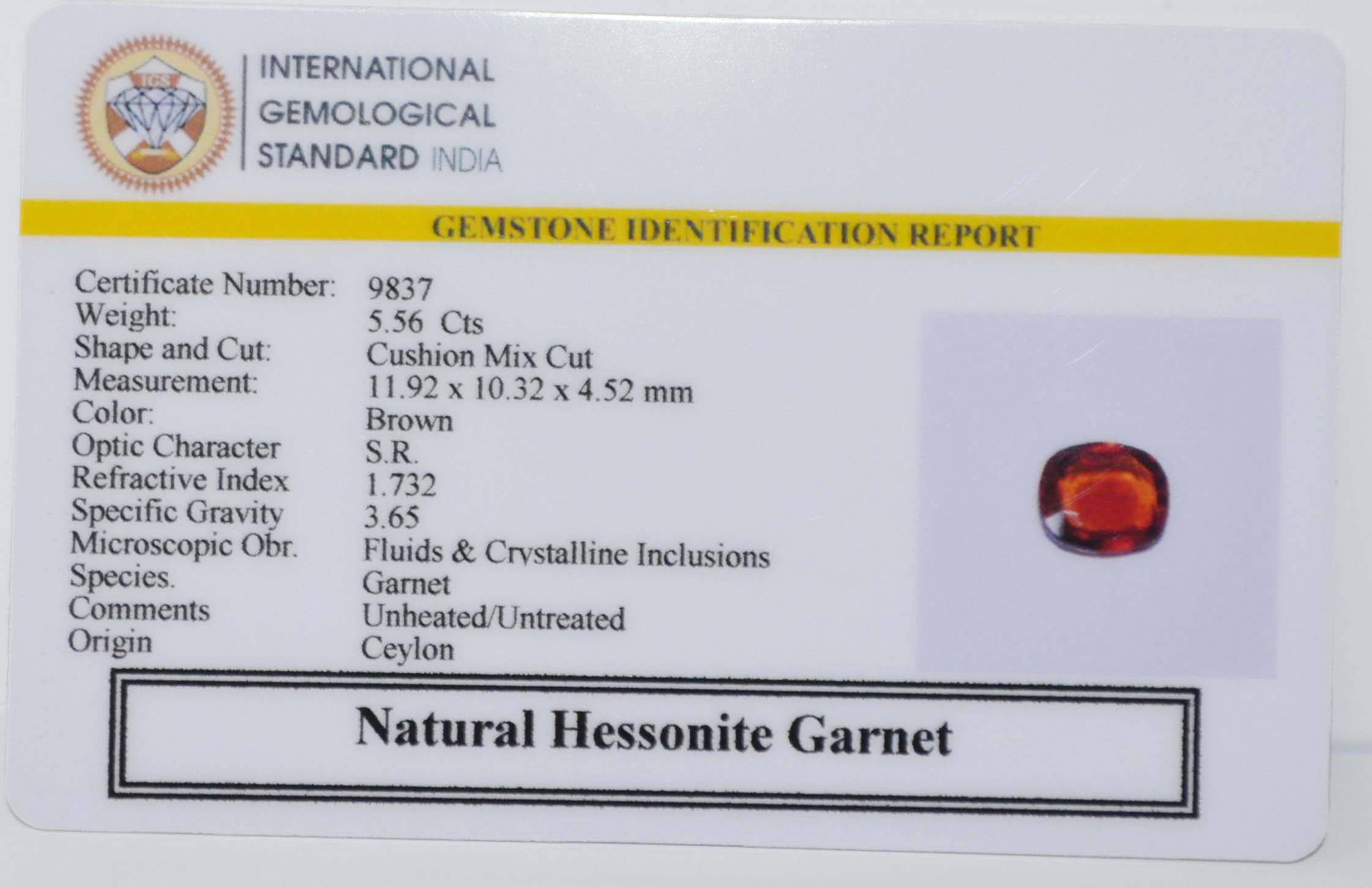GMD7685 2 HESSONITE GOMED 5.56 Ct.