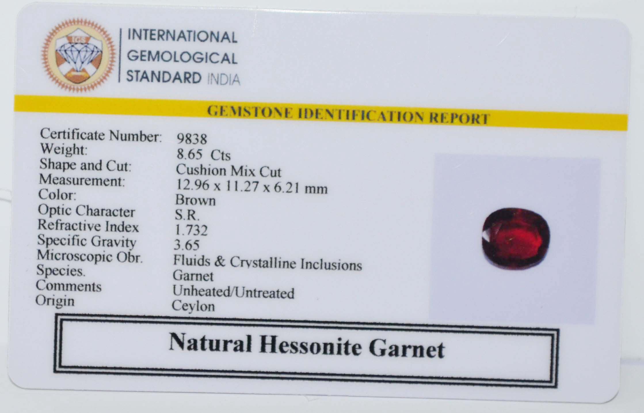 GMD7686 2 HESSONITE GOMED 8.65 Ct.