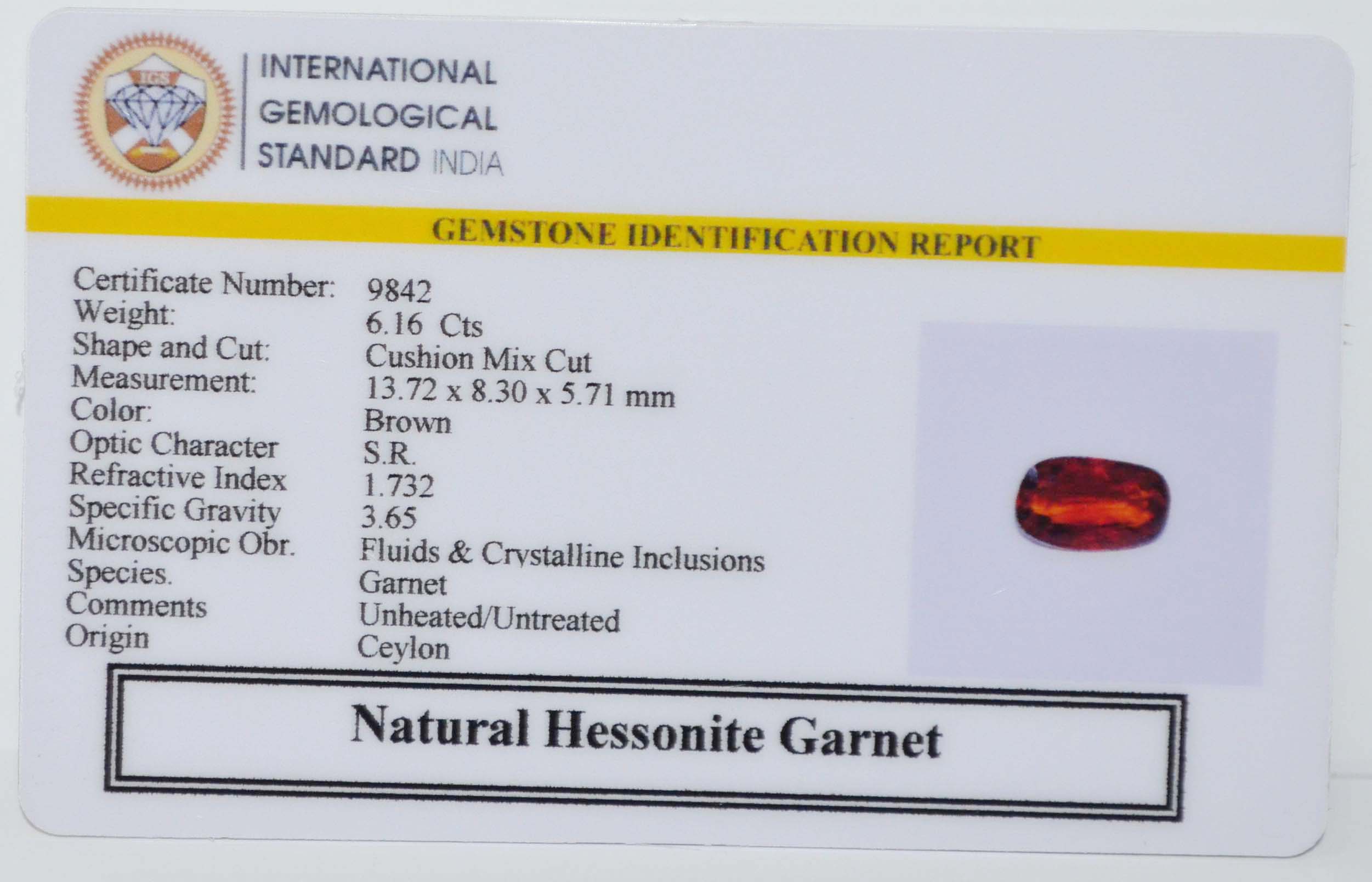 GMD7689 2 HESSONITE GOMED 6.16 Ct.