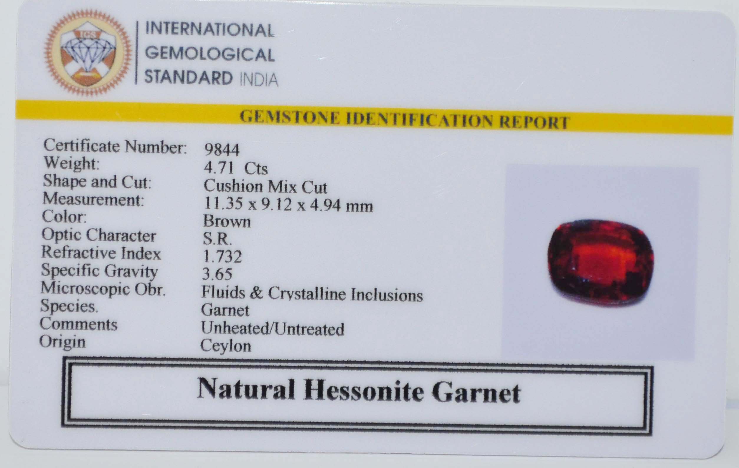 GMD7690 2 HESSONITE GOMED 4.71 Ct.