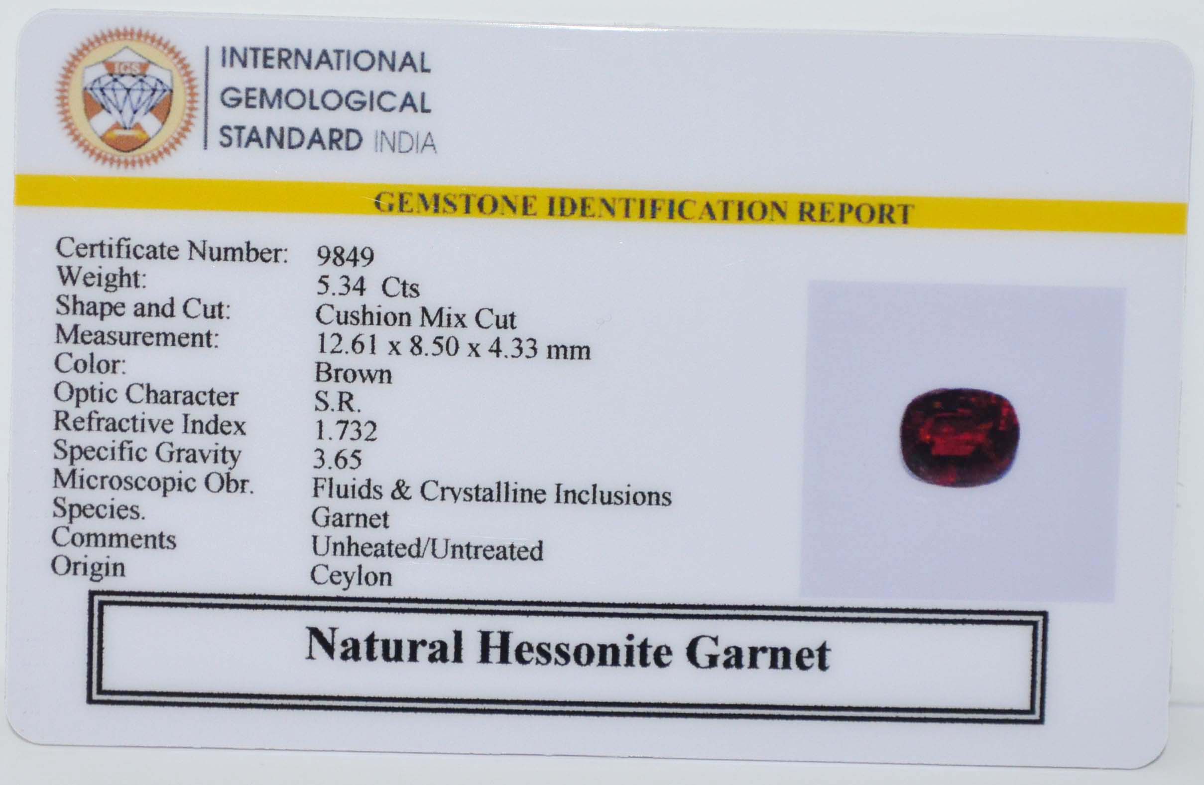 GMD7694 2 HESSONITE GOMED 5.34 Ct.
