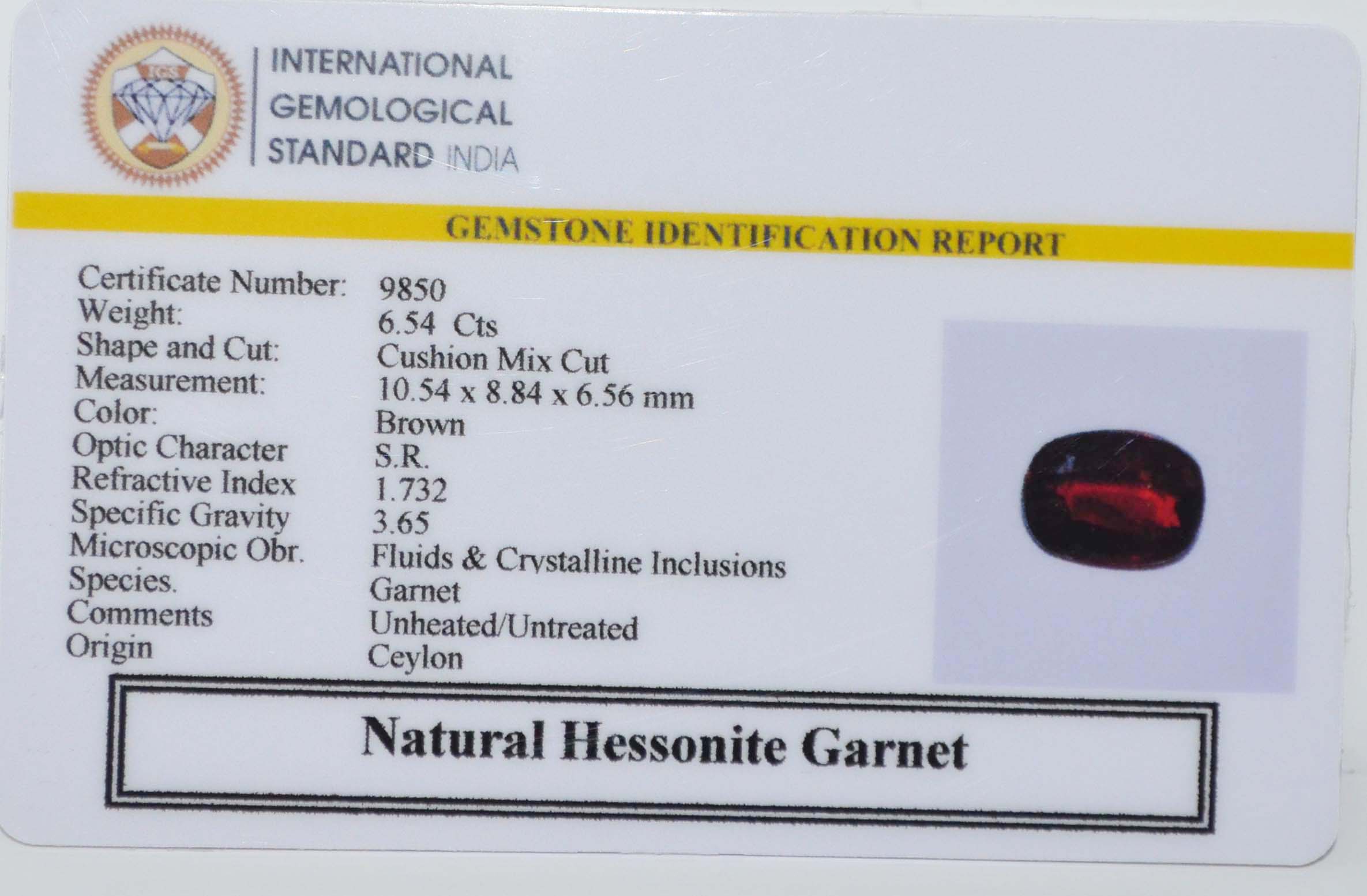 GMD7695 2 HESSONITE GOMED 6.54 Ct.