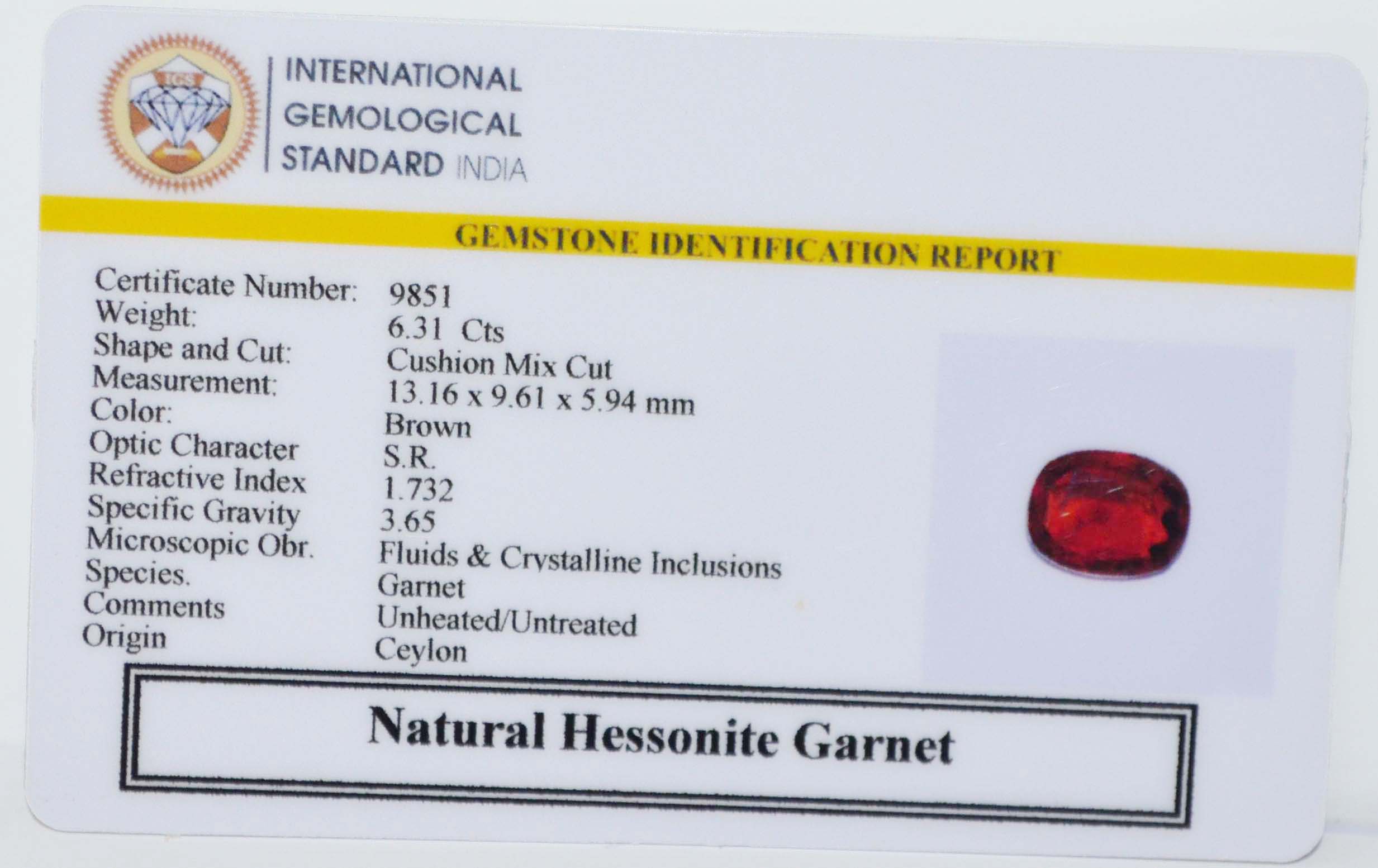 GMD7696 2 HESSONITE GOMED 6.31 Ct.