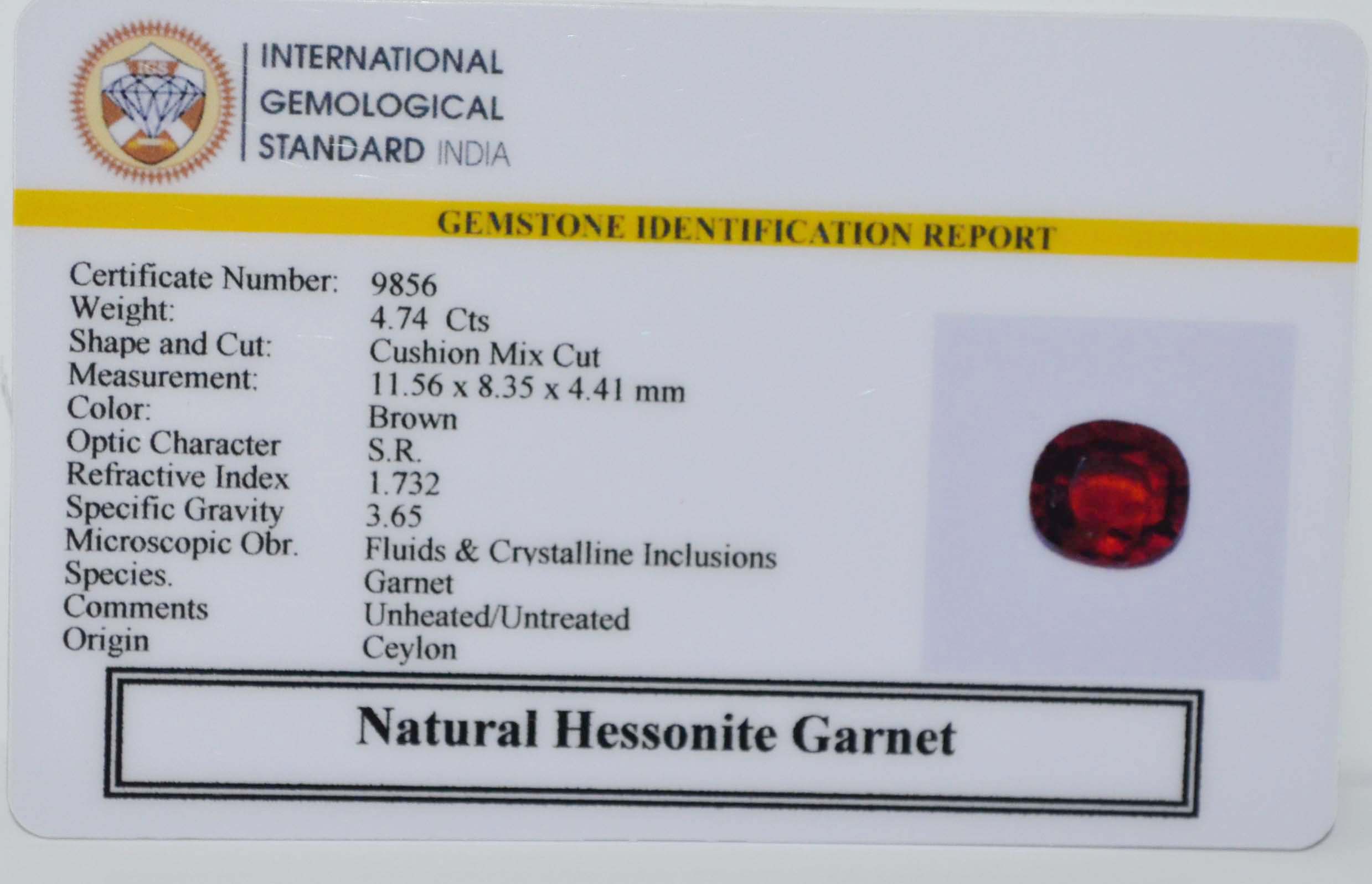 GMD7701 2 HESSONITE GOMED 4.74 Ct.