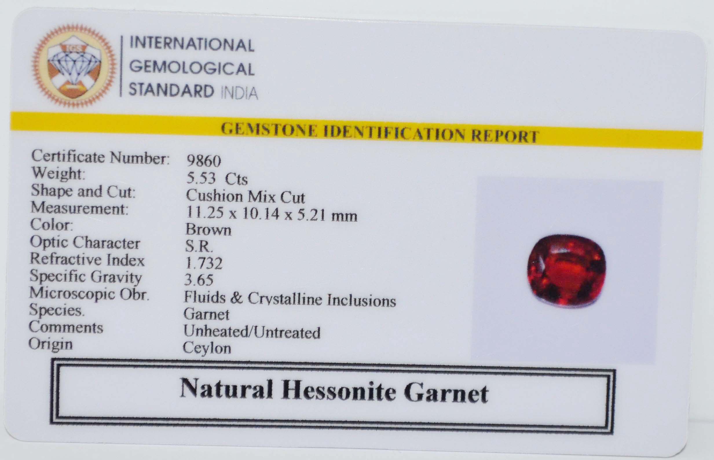 GMD7704 2 HESSONITE GOMED 5.53 Ct.