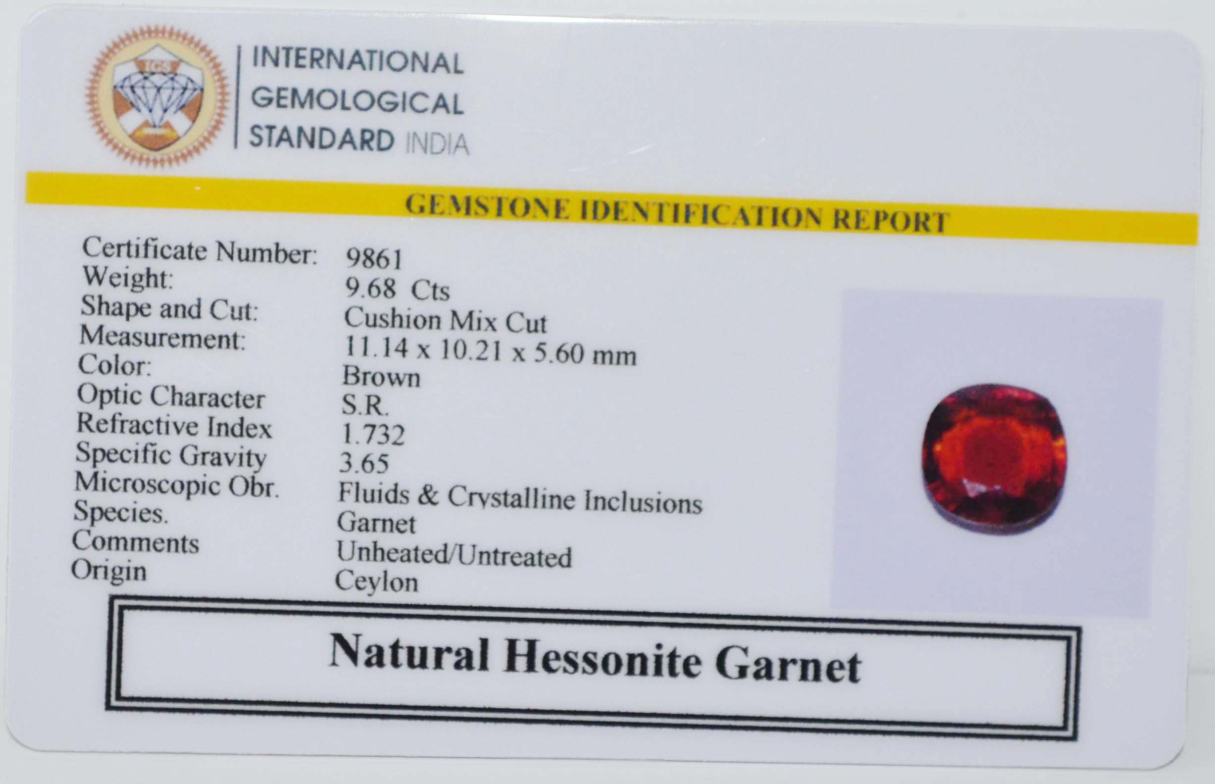 GMD7705 2 HESSONITE GOMED 9.68 Ct.
