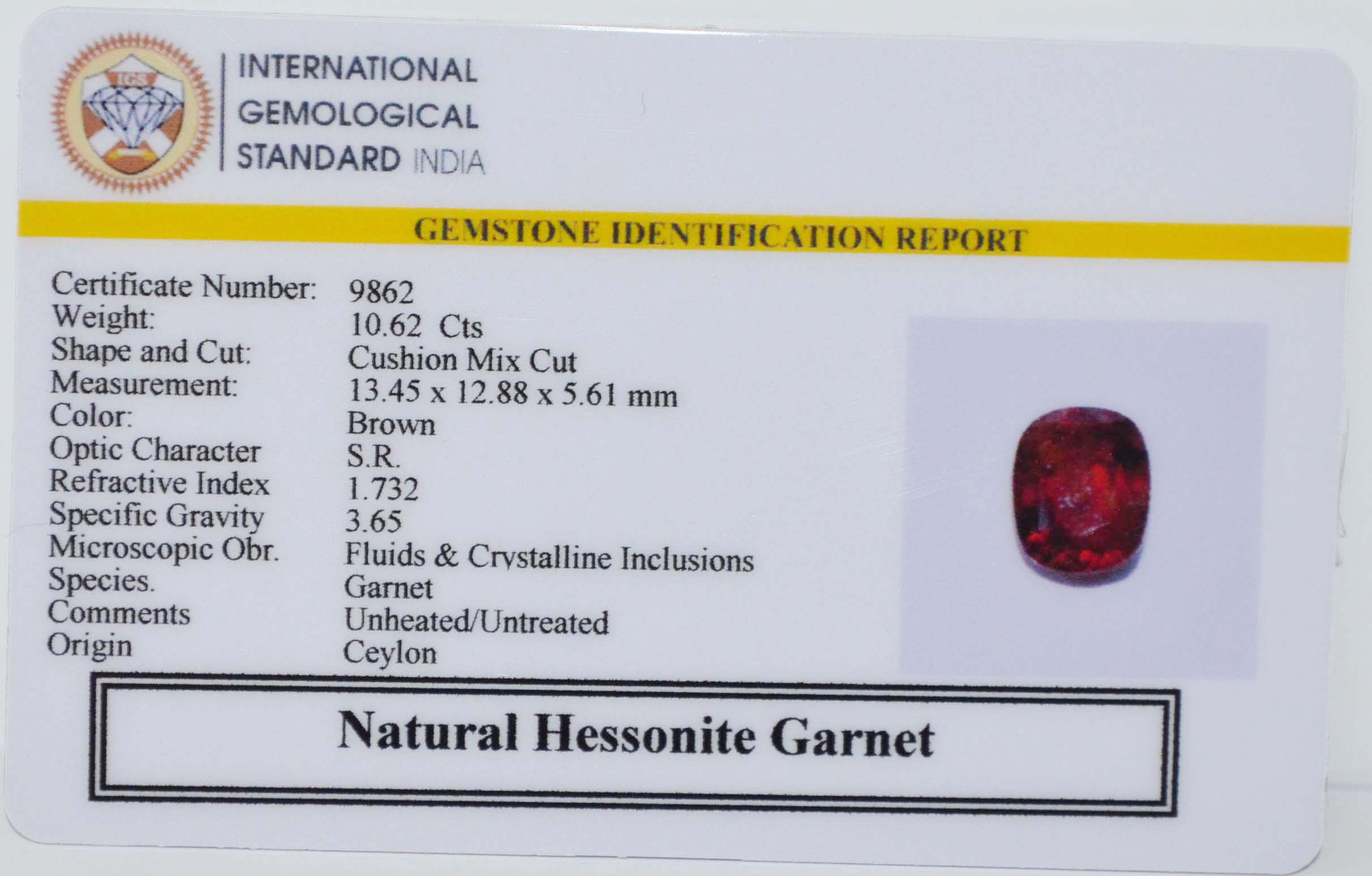 GMD7706 2 HESSONITE GOMED 10.62 Ct.