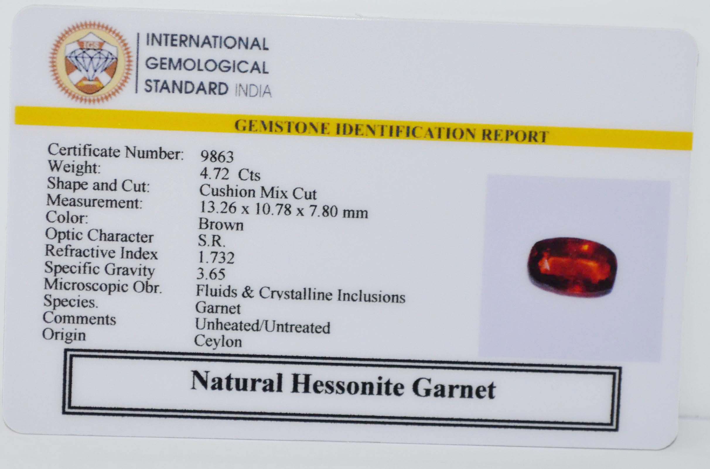 GMD7707 2 HESSONITE GOMED 4.72 Ct.