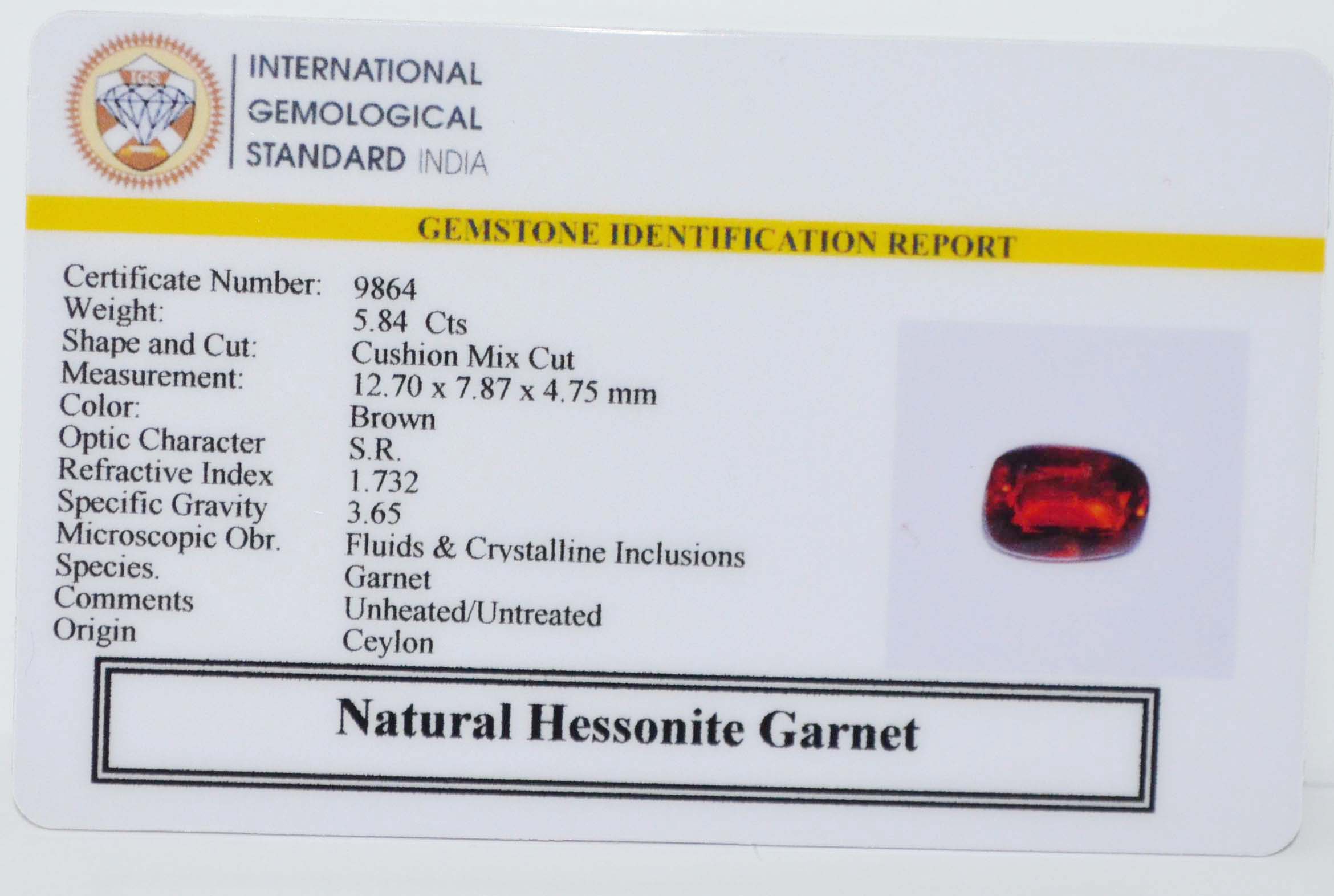 GMD7708 2 HESSONITE GOMED 5.84 Ct.