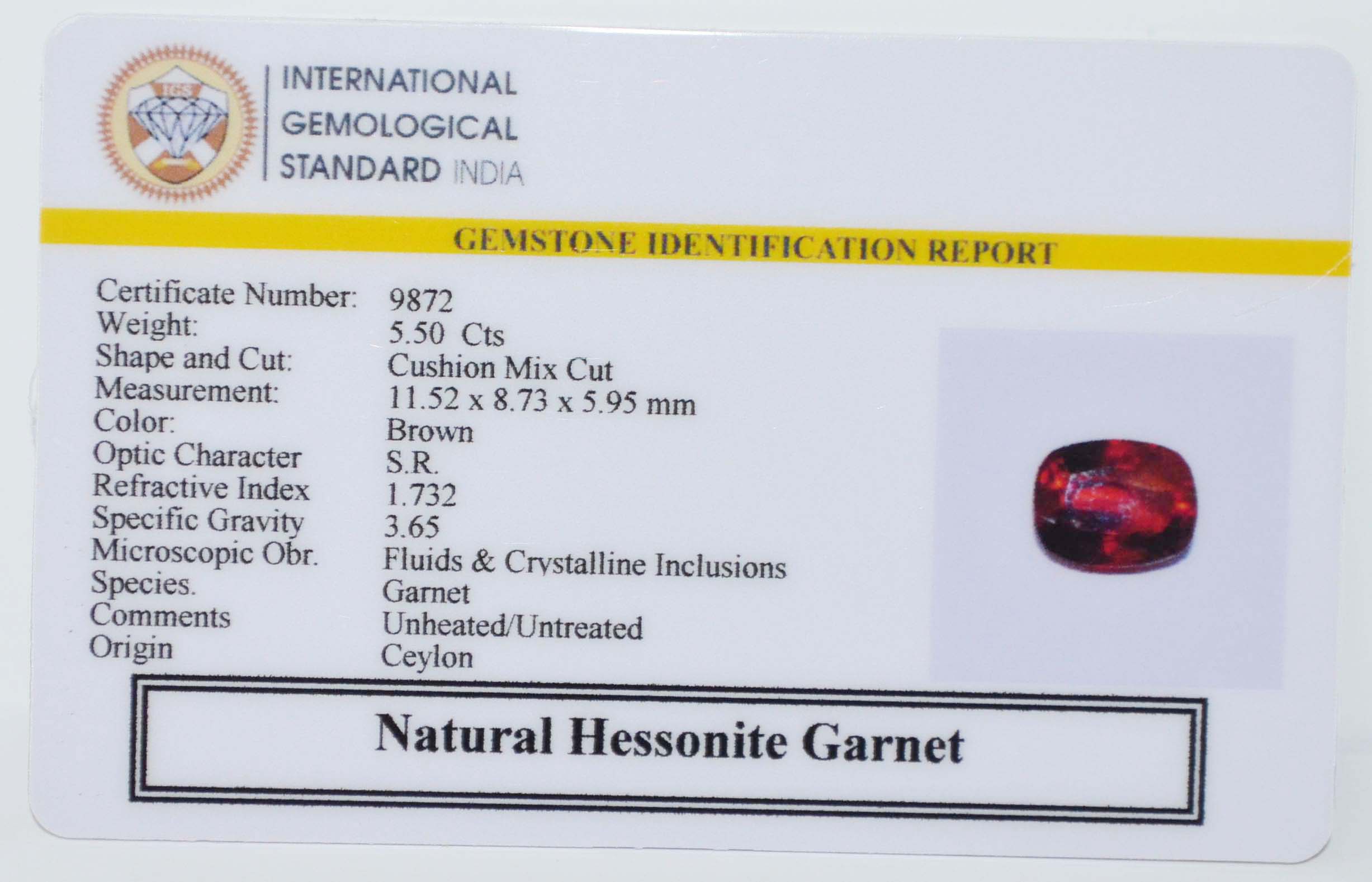 GMD7713 2 HESSONITE GOMED 5.5 Ct.