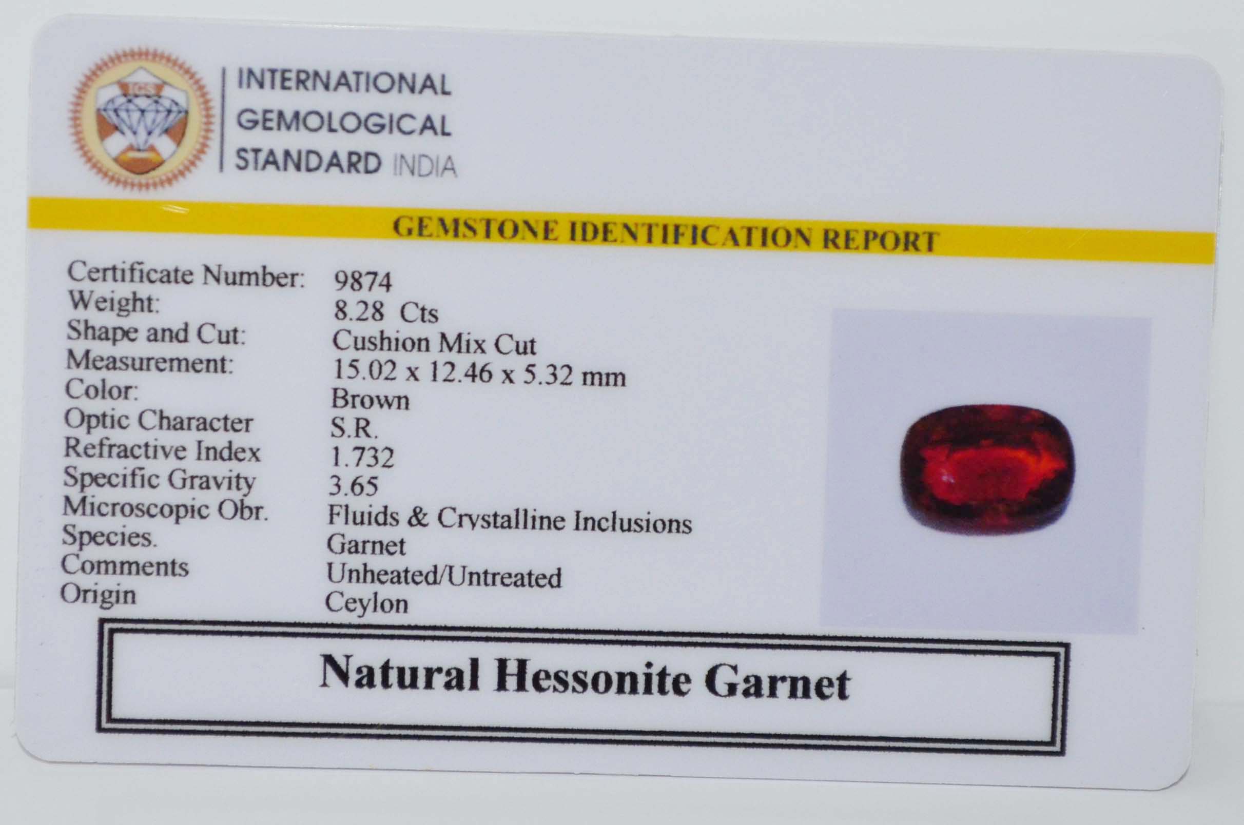 GMD7714 2 HESSONITE GOMED 8.28 Ct.