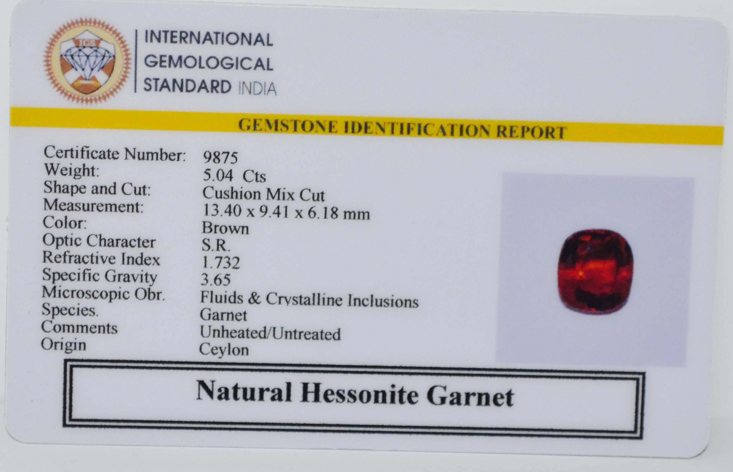 GMD7715 2 HESSONITE GOMED 5.04 Ct.
