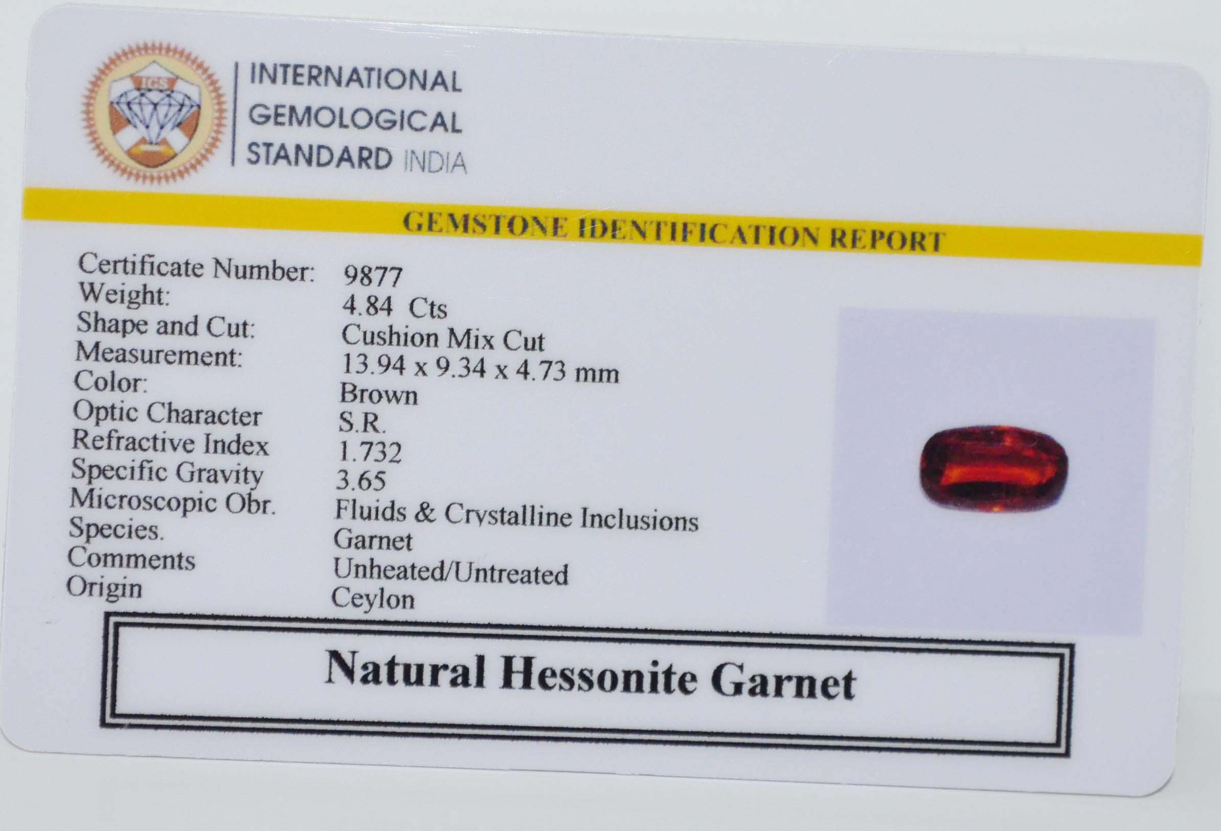 GMD7717 2 HESSONITE GOMED 4.84 Ct.