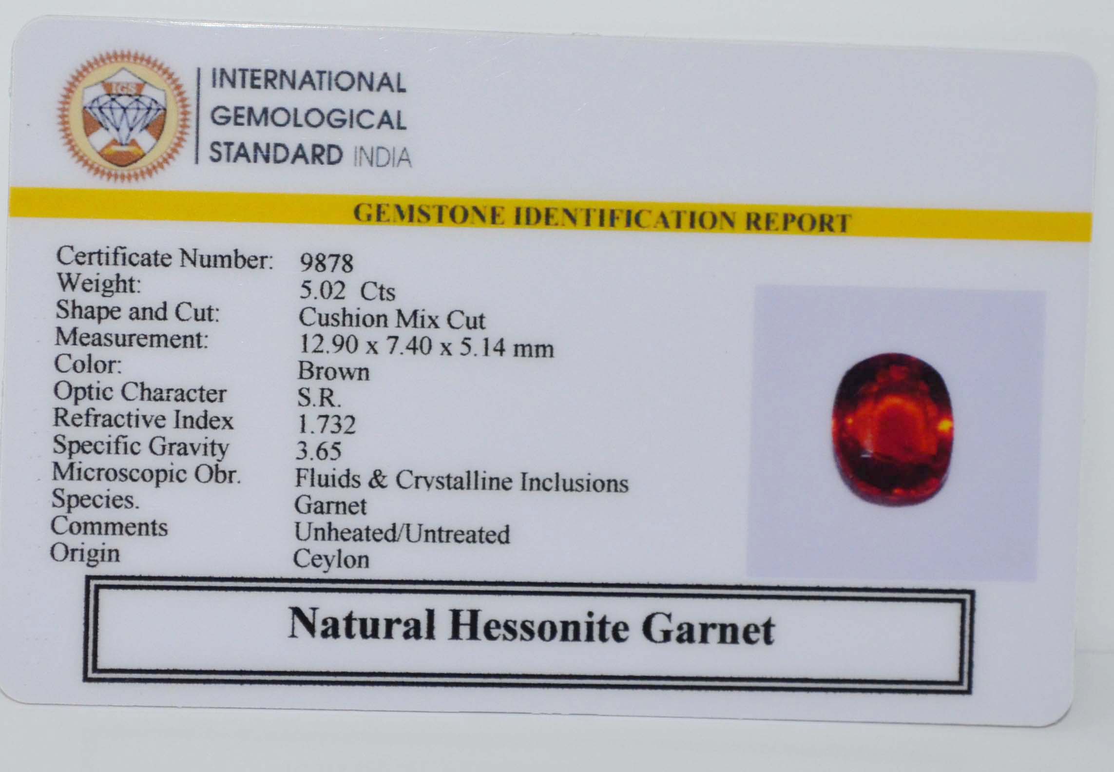GMD7718 2 HESSONITE GOMED 5.02 Ct.