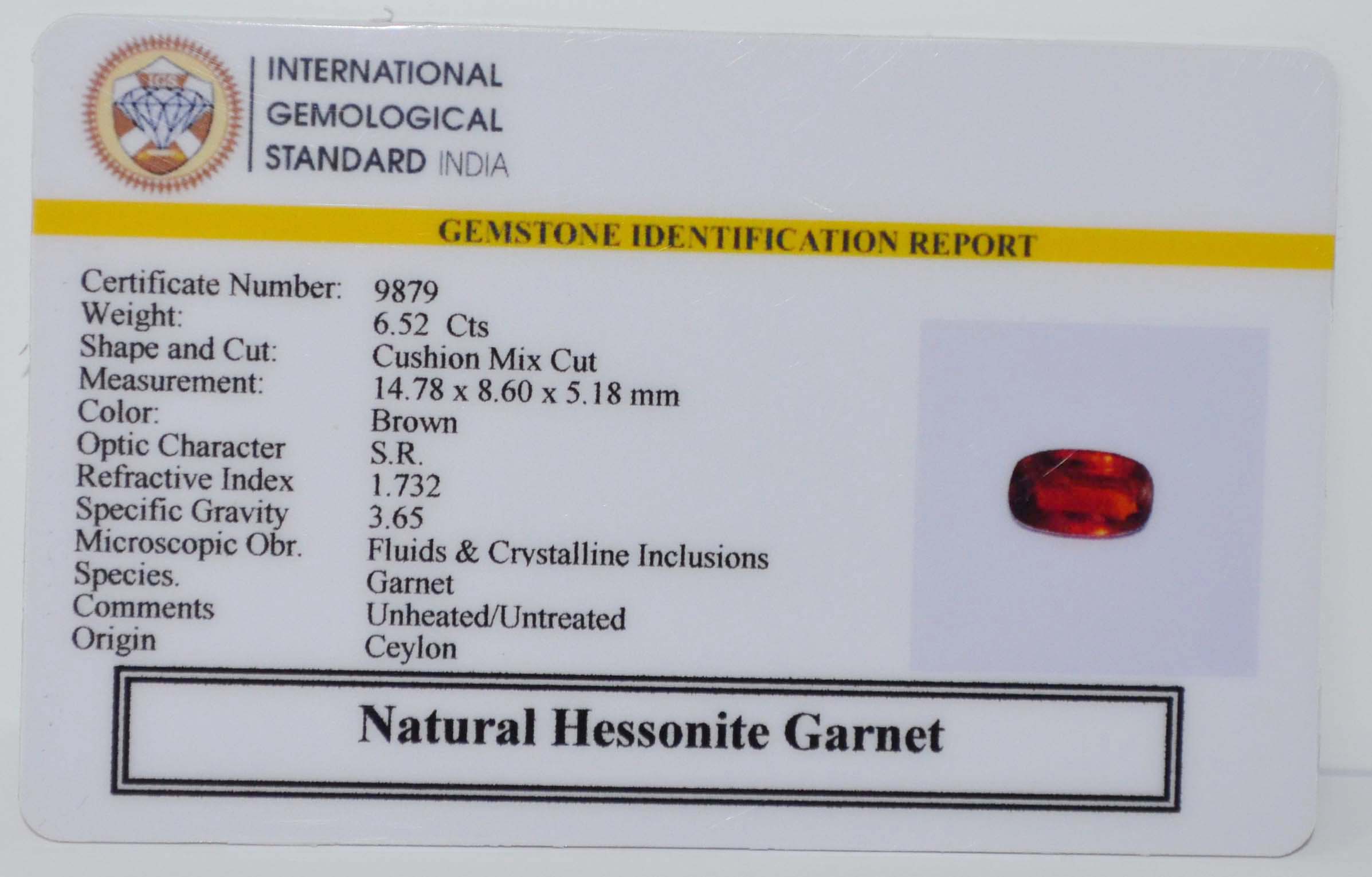 GMD7719 2 HESSONITE GOMED 6.52 Ct.