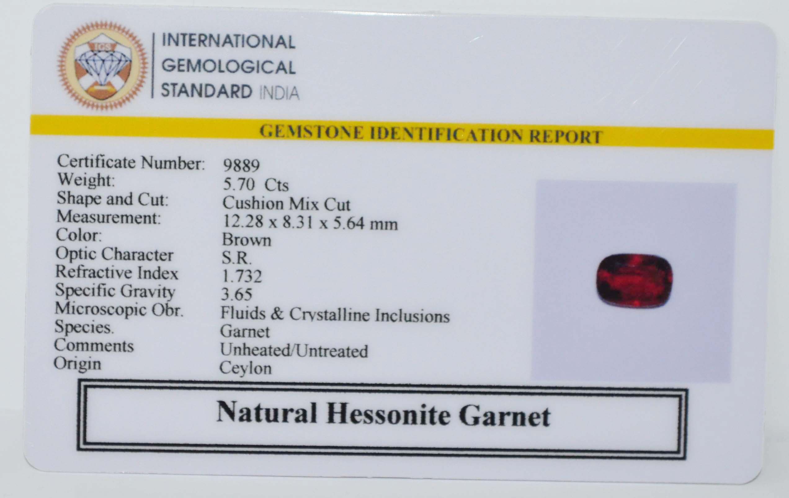 GMD7723 2 HESSONITE GOMED 5.7 Ct.