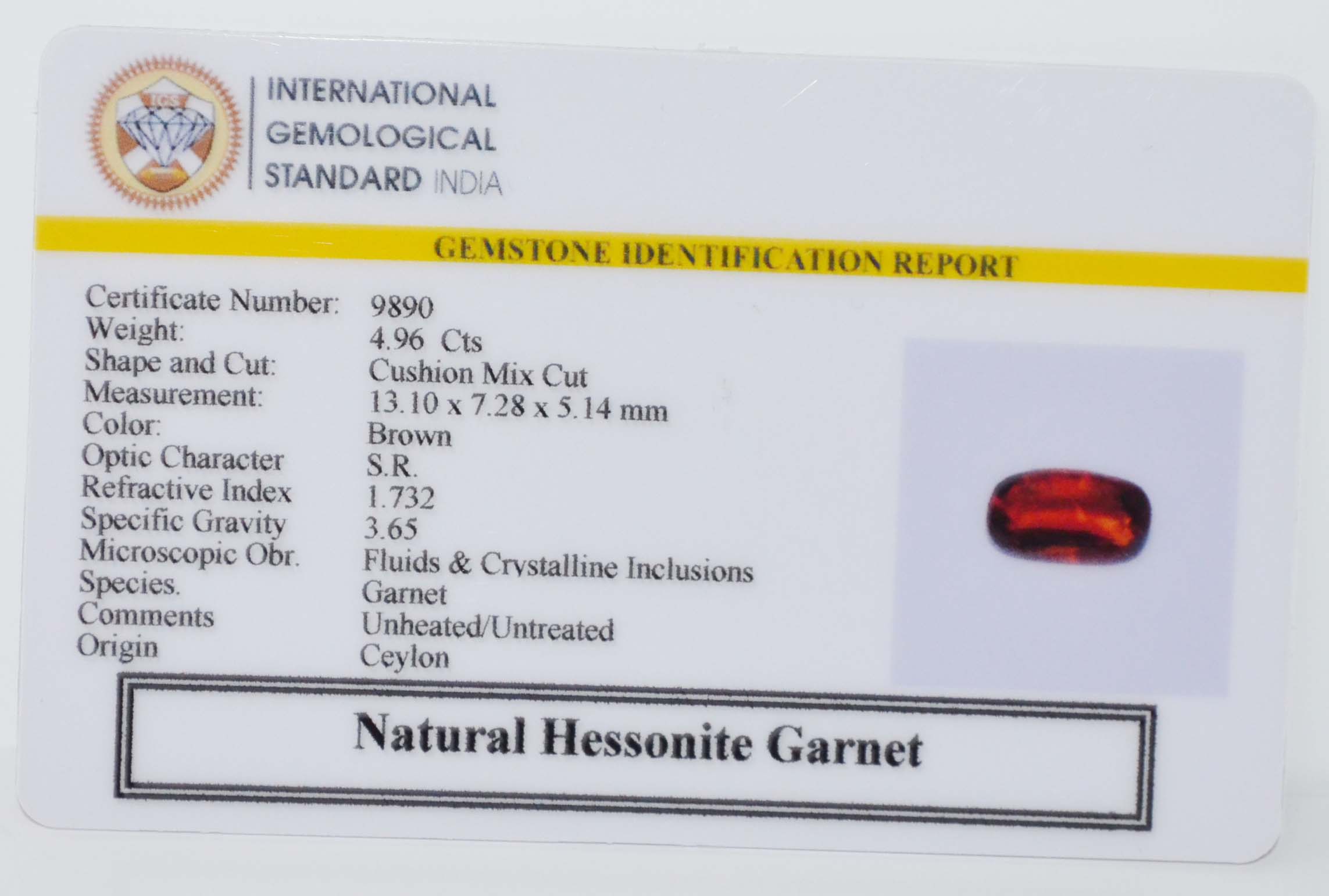 GMD7724 2 HESSONITE GOMED 4.96 Ct.