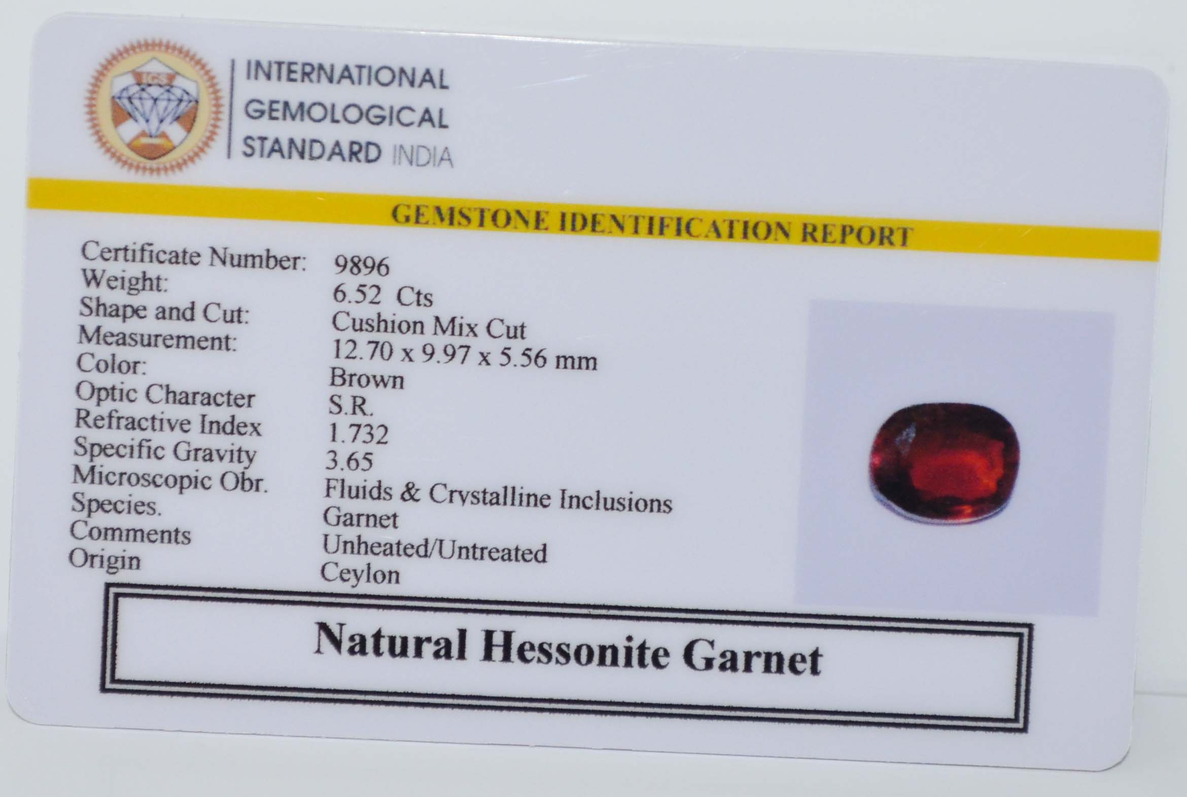 GMD7726 2 HESSONITE GOMED 6.52 Ct.