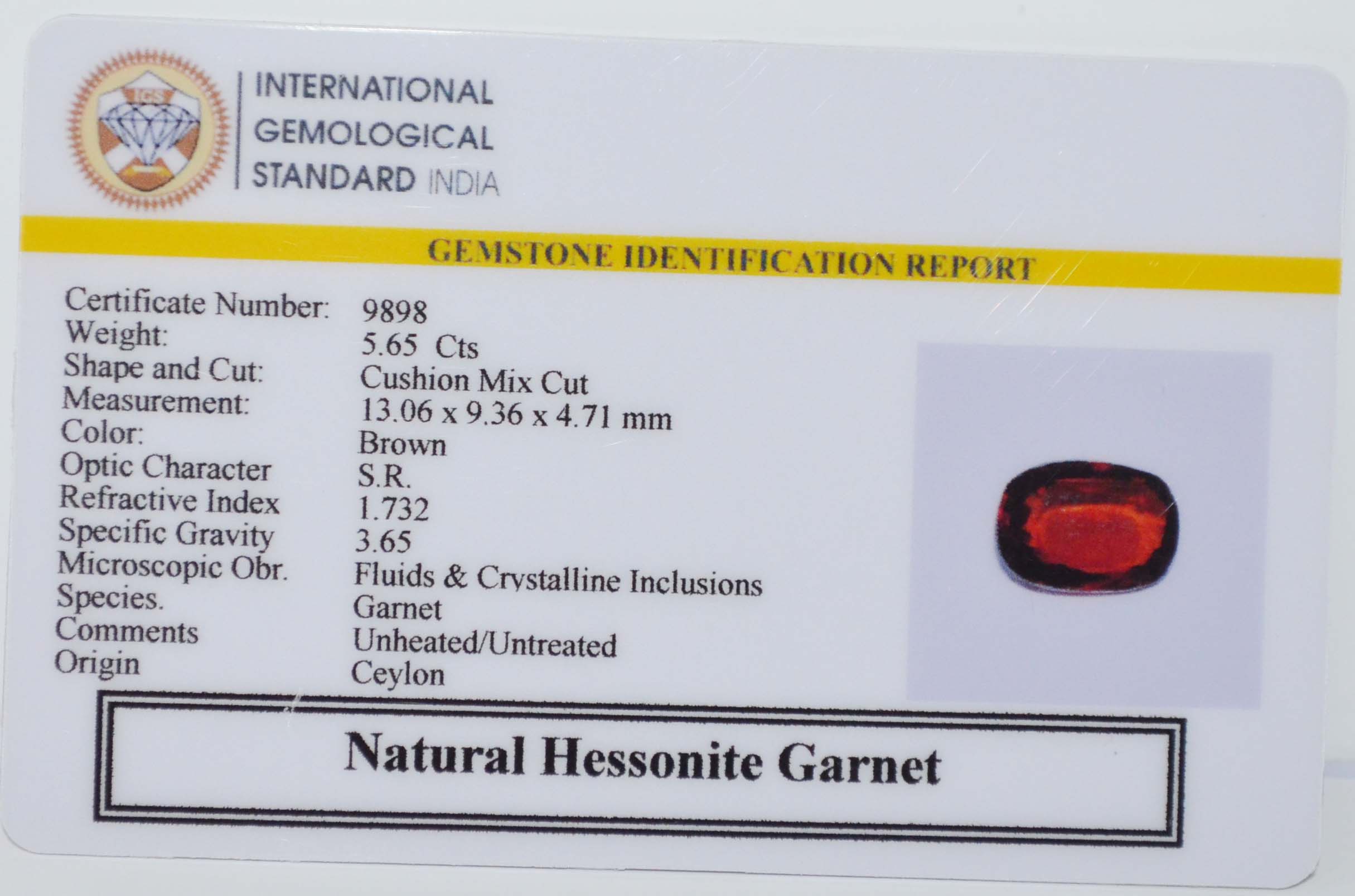 GMD7727 2 HESSONITE GOMED 5.65 Ct.