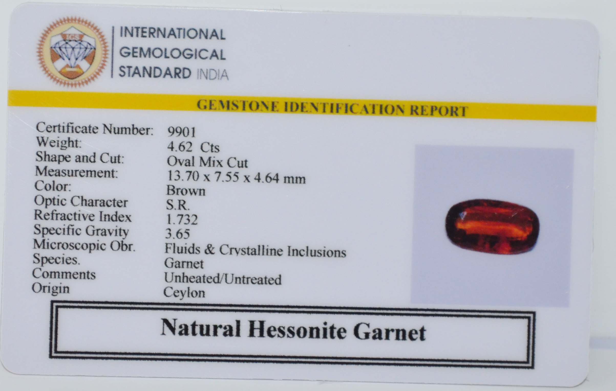 GMD7728 2 HESSONITE GOMED 4.62 Ct.