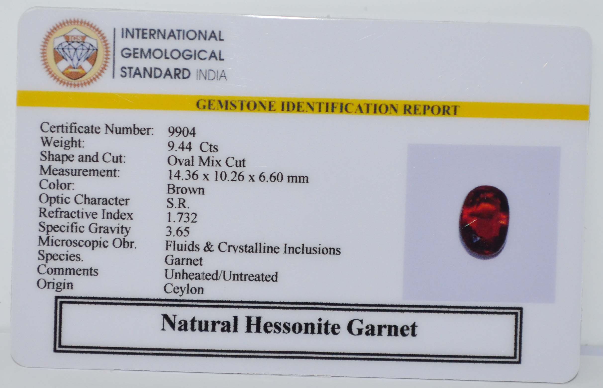 GMD7731 2 HESSONITE GOMED 9.44 Ct.