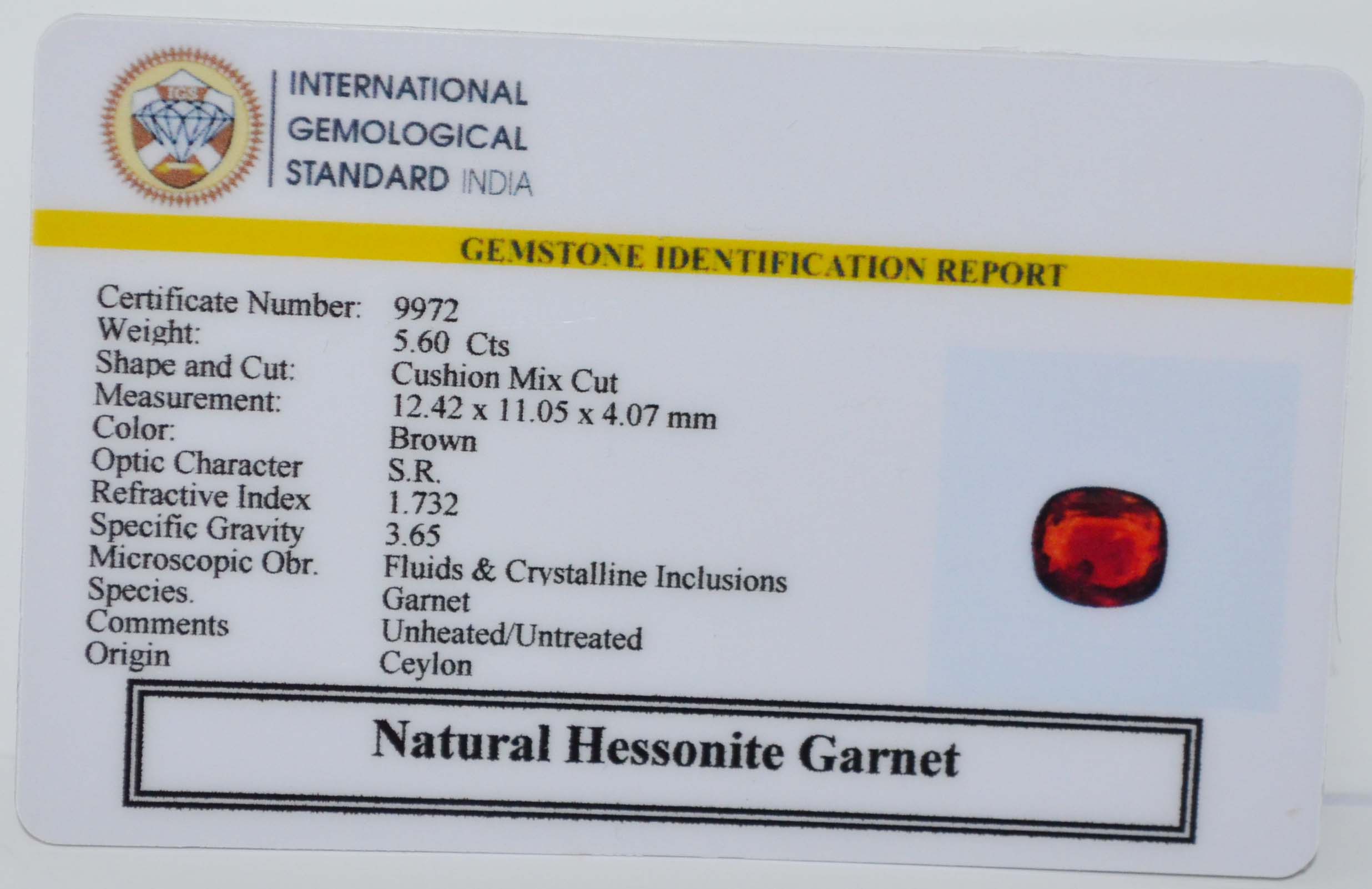 GMD7732 2 HESSONITE GOMED 5.6 Ct.