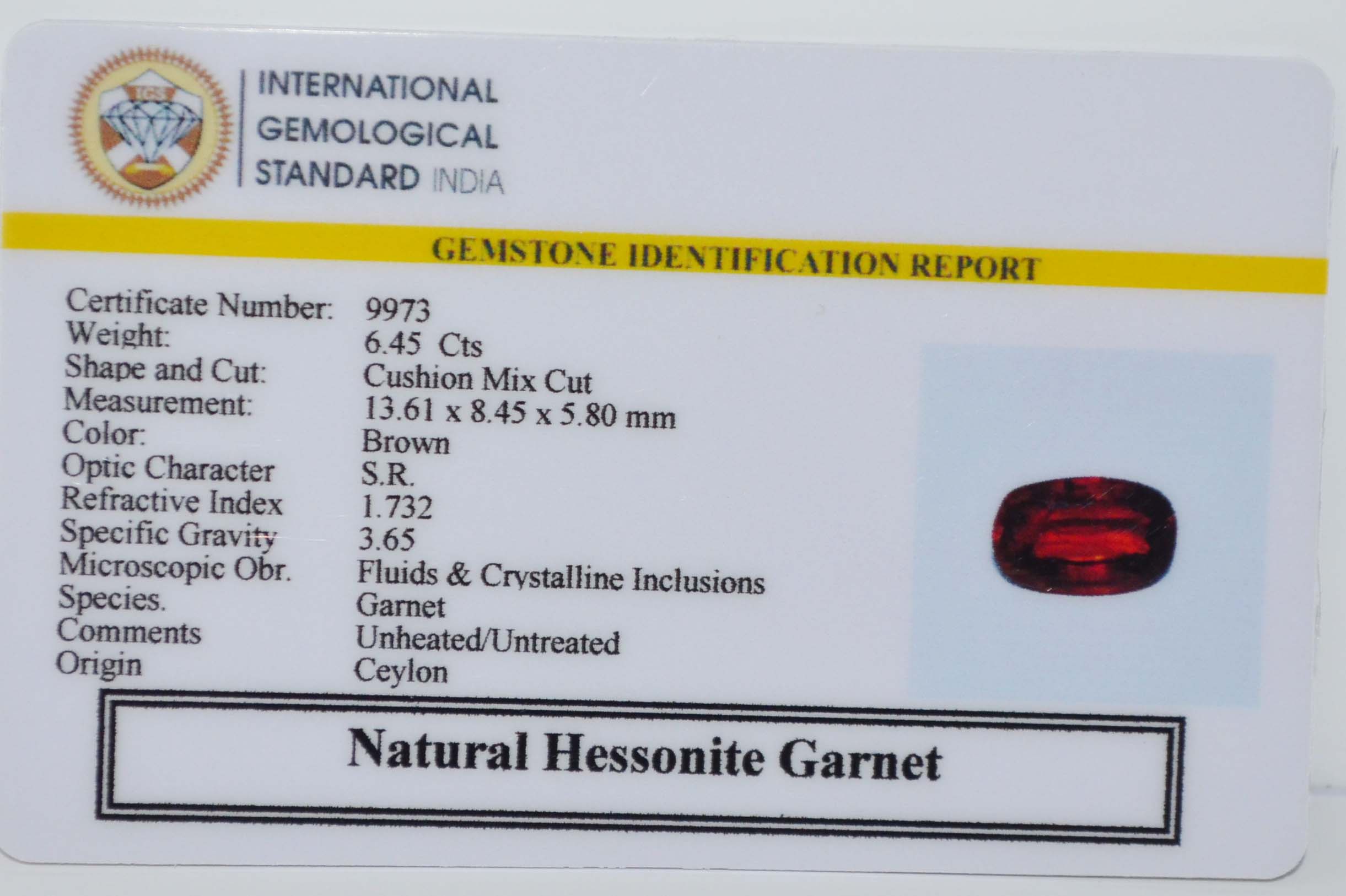 GMD7733 2 HESSONITE GOMED 6.45 Ct.