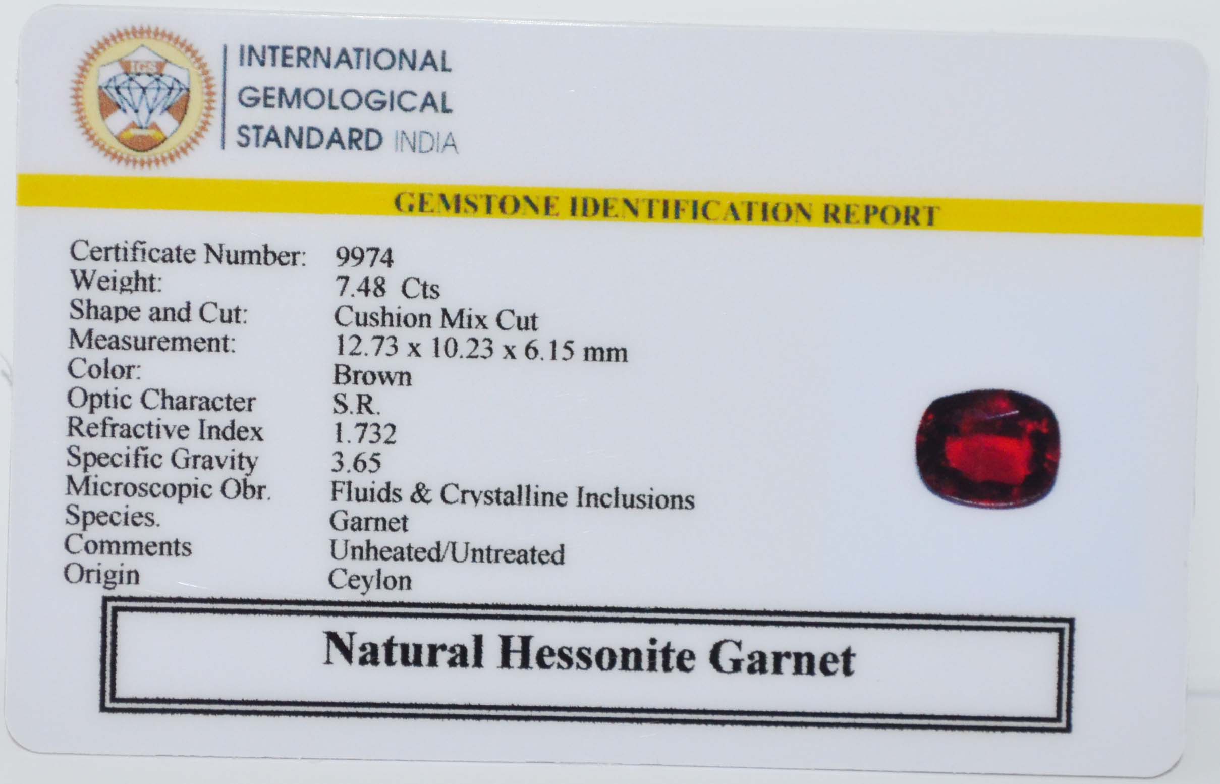 GMD7734 2 HESSONITE GOMED 7.48 Ct.