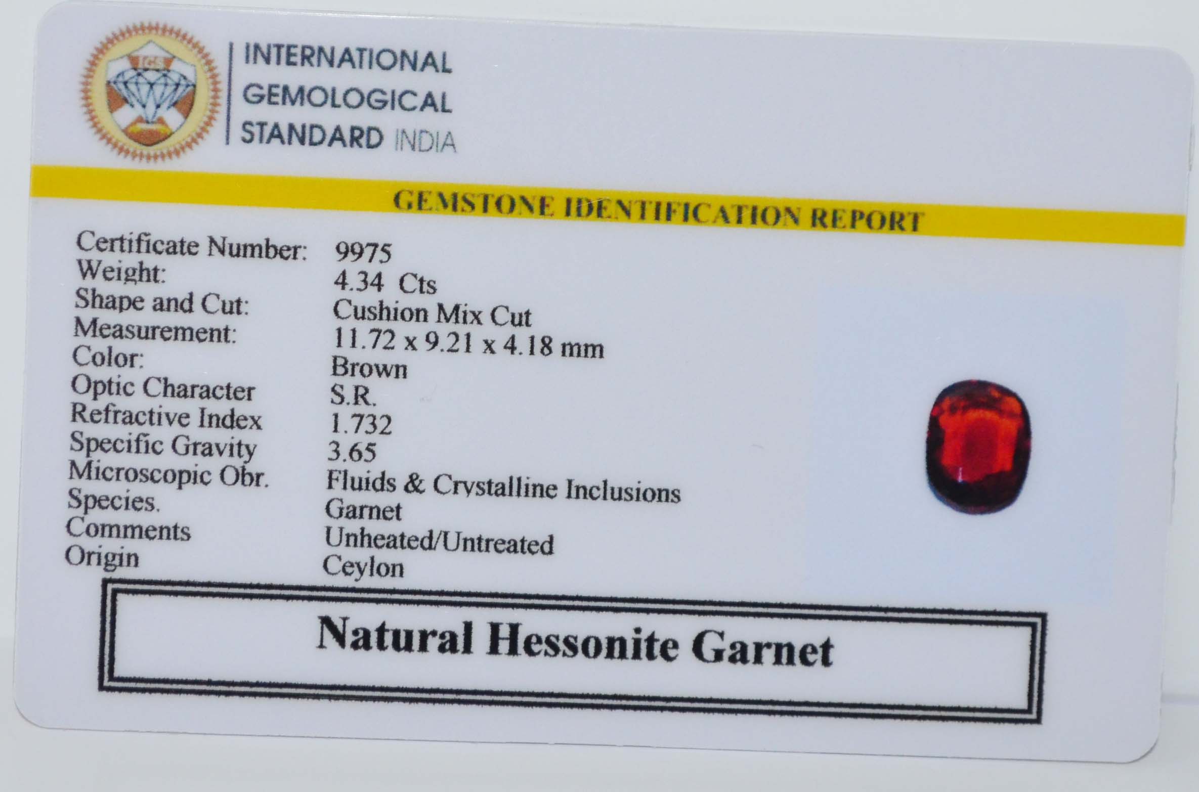 GMD7735 2 HESSONITE GOMED 4.34 Ct.