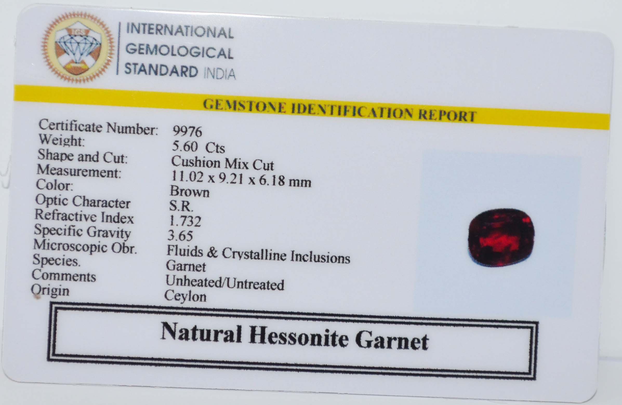 GMD7736 2 HESSONITE GOMED 5.6 Ct.