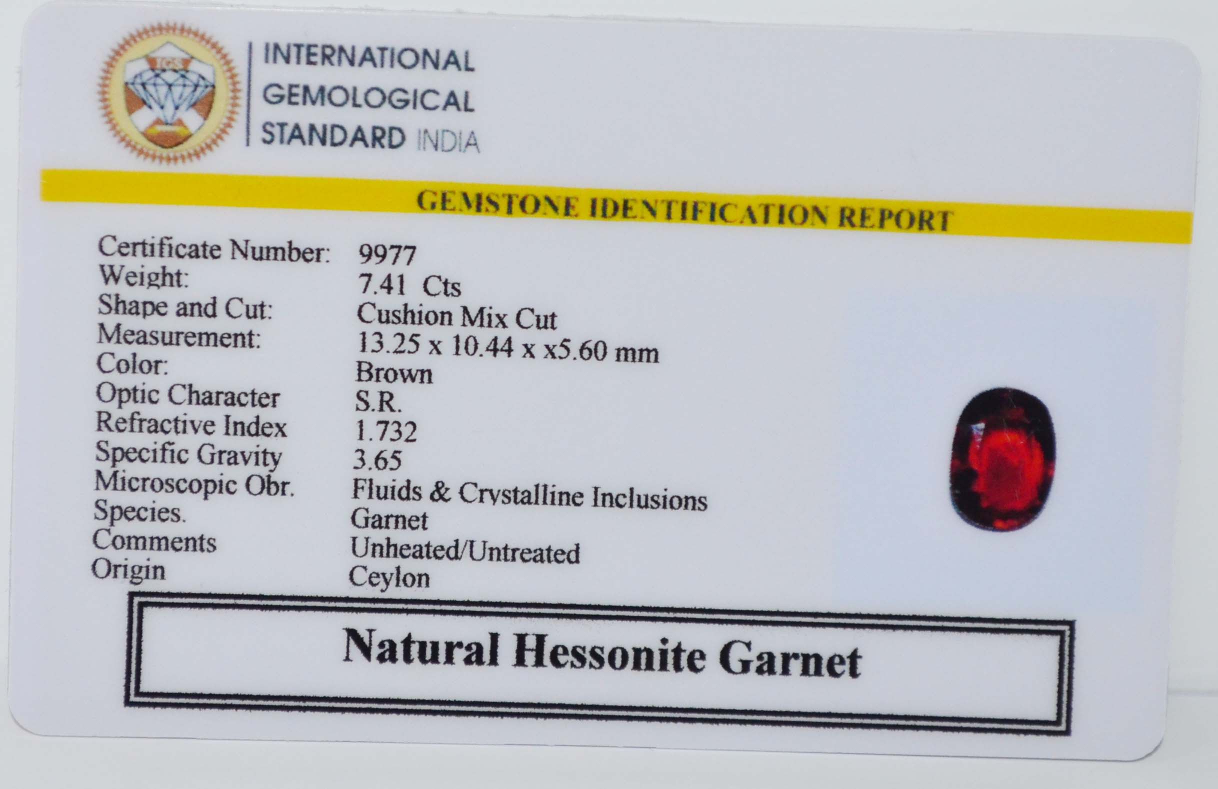 GMD7737 2 HESSONITE GOMED 7.41 Ct.