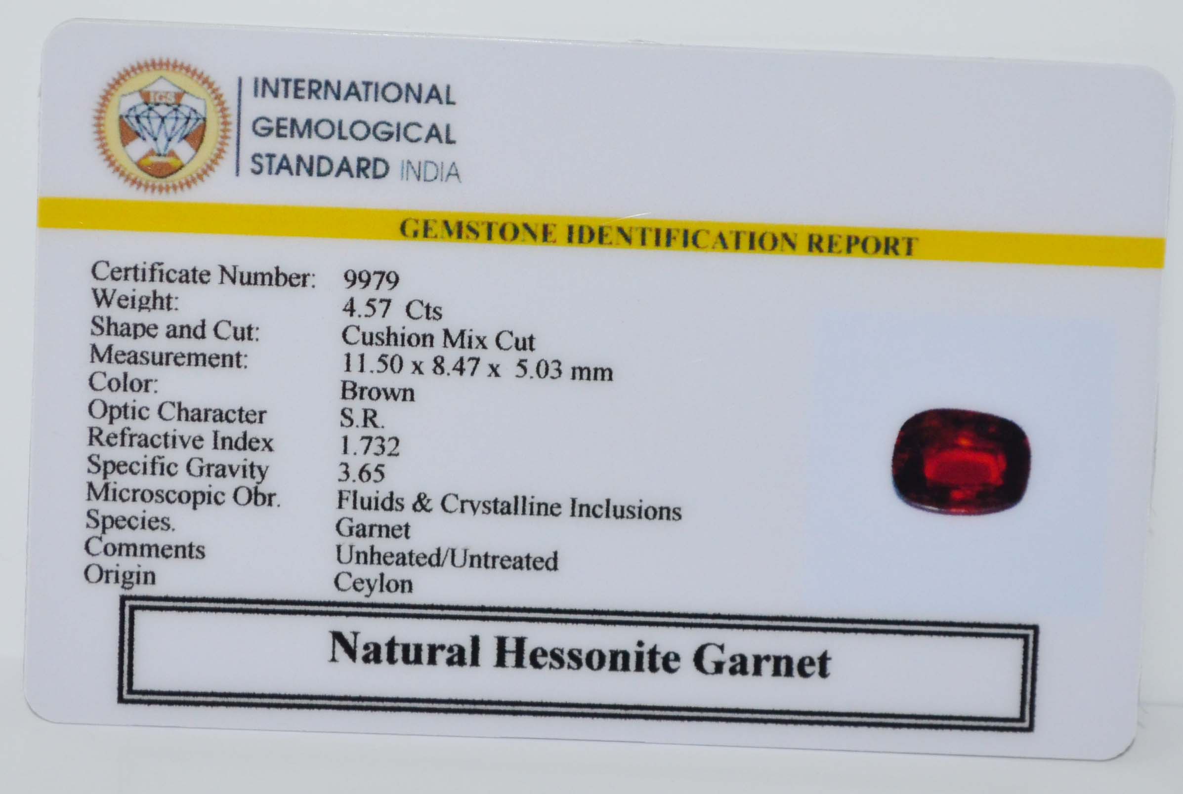 GMD7739 2 HESSONITE GOMED 4.57 Ct.
