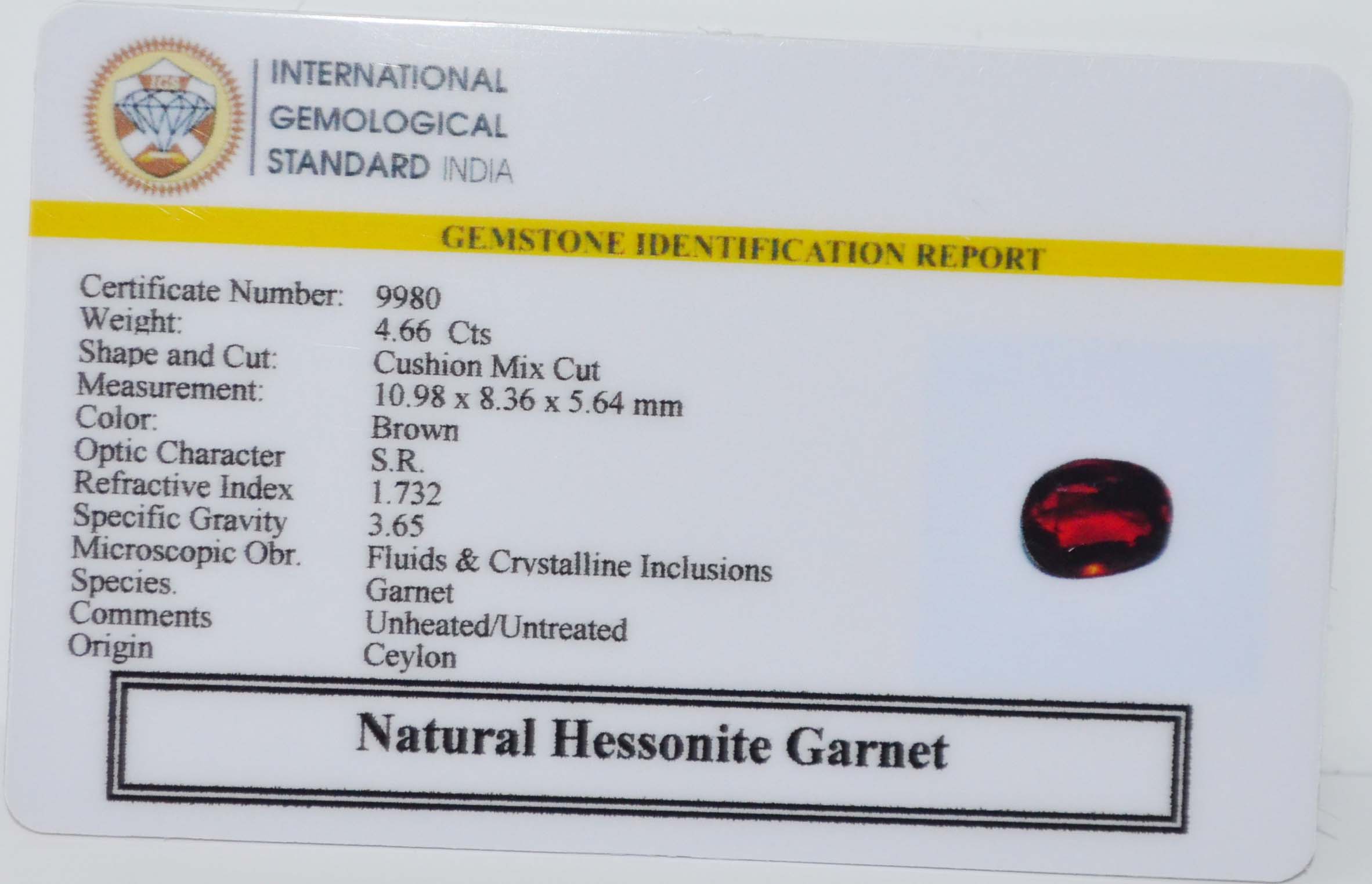 GMD7740 2 HESSONITE GOMED 4.66 Ct.