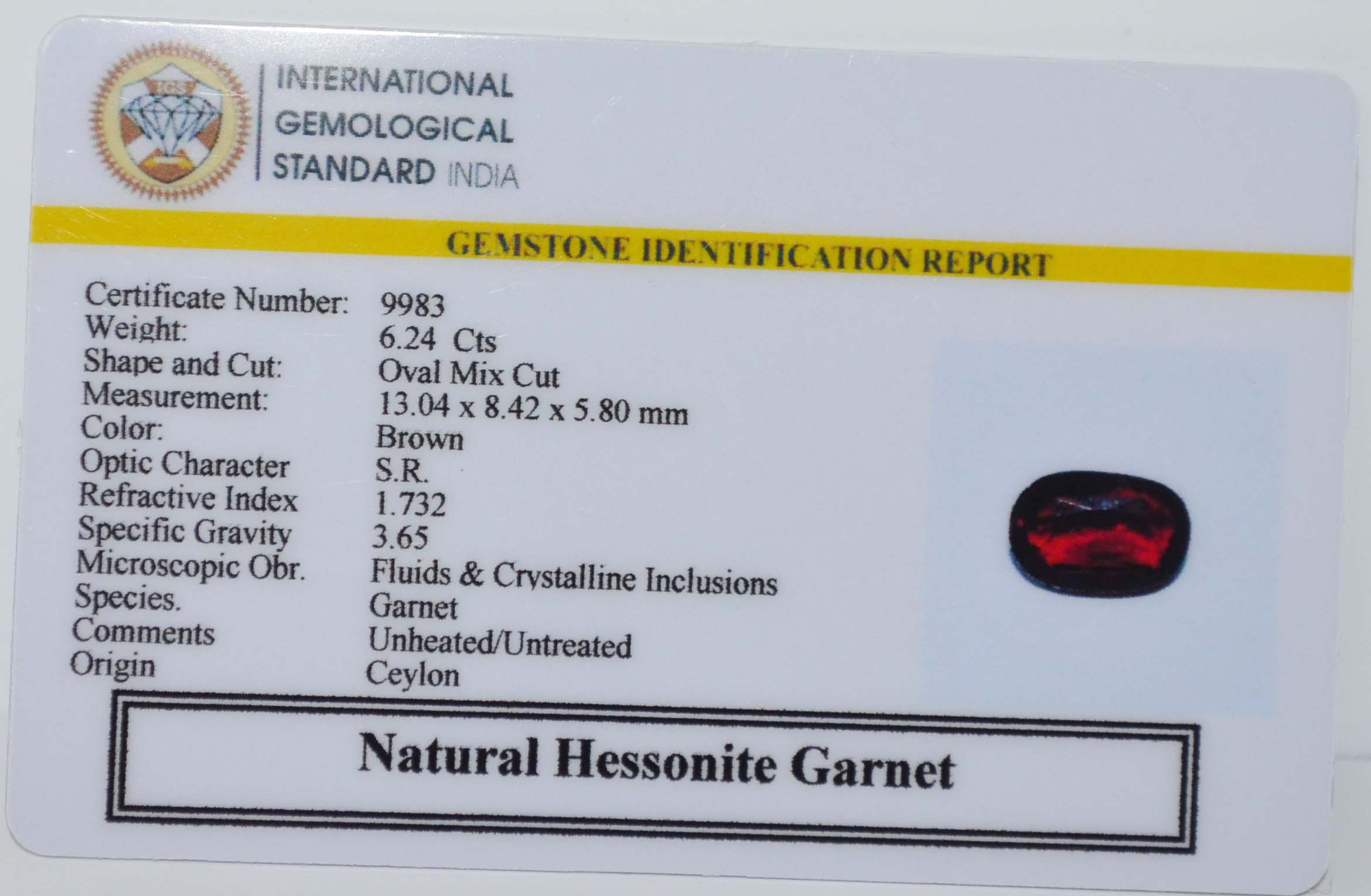 GMD7742 2 HESSONITE GOMED 6.24 Ct.