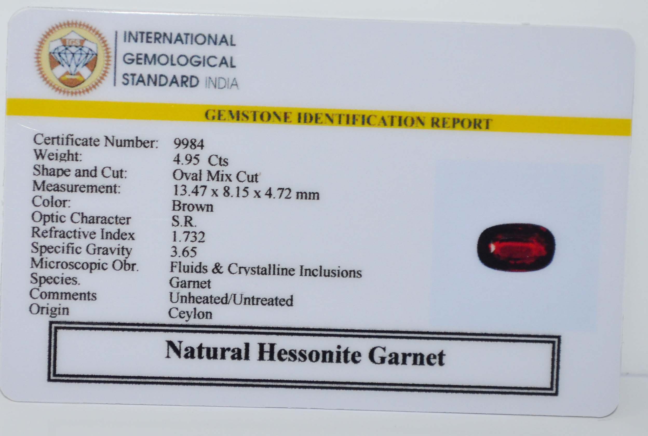 GMD7743 2 HESSONITE GOMED 4.95 Ct.