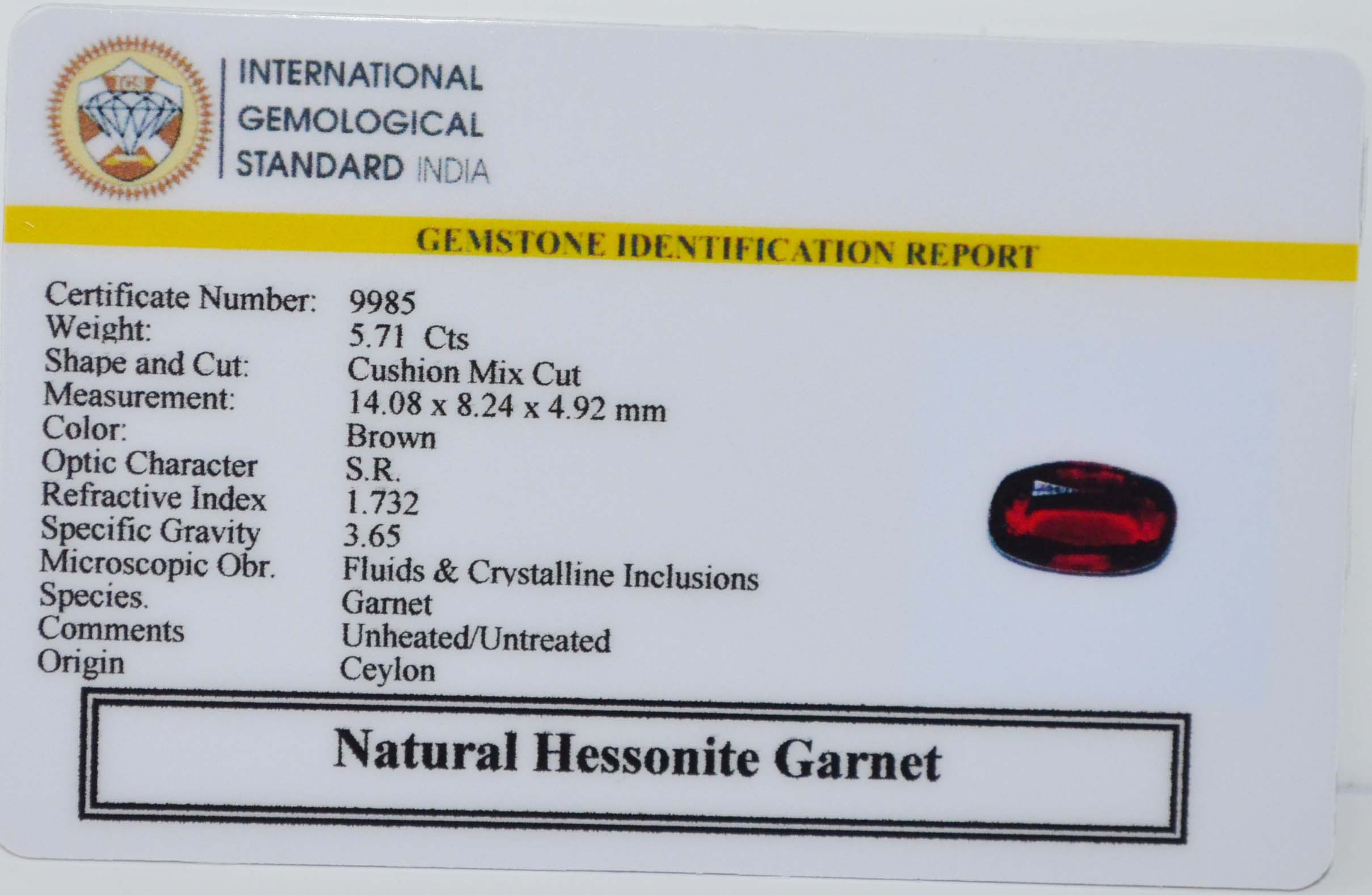 GMD7744 2 HESSONITE GOMED 5.71 Ct.