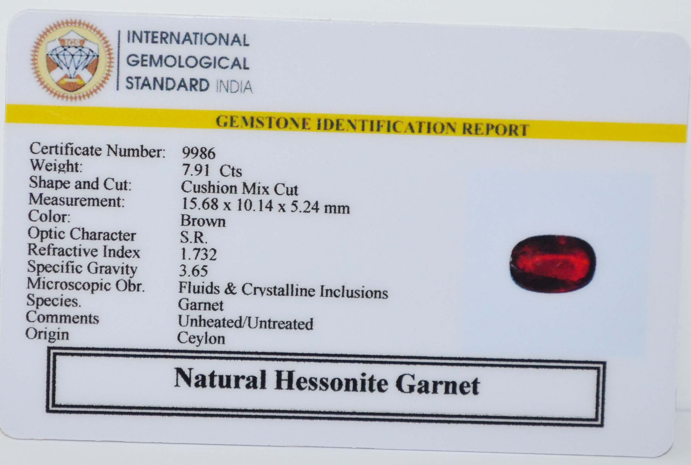 GMD7745 2 HESSONITE GOMED 7.91 Ct.