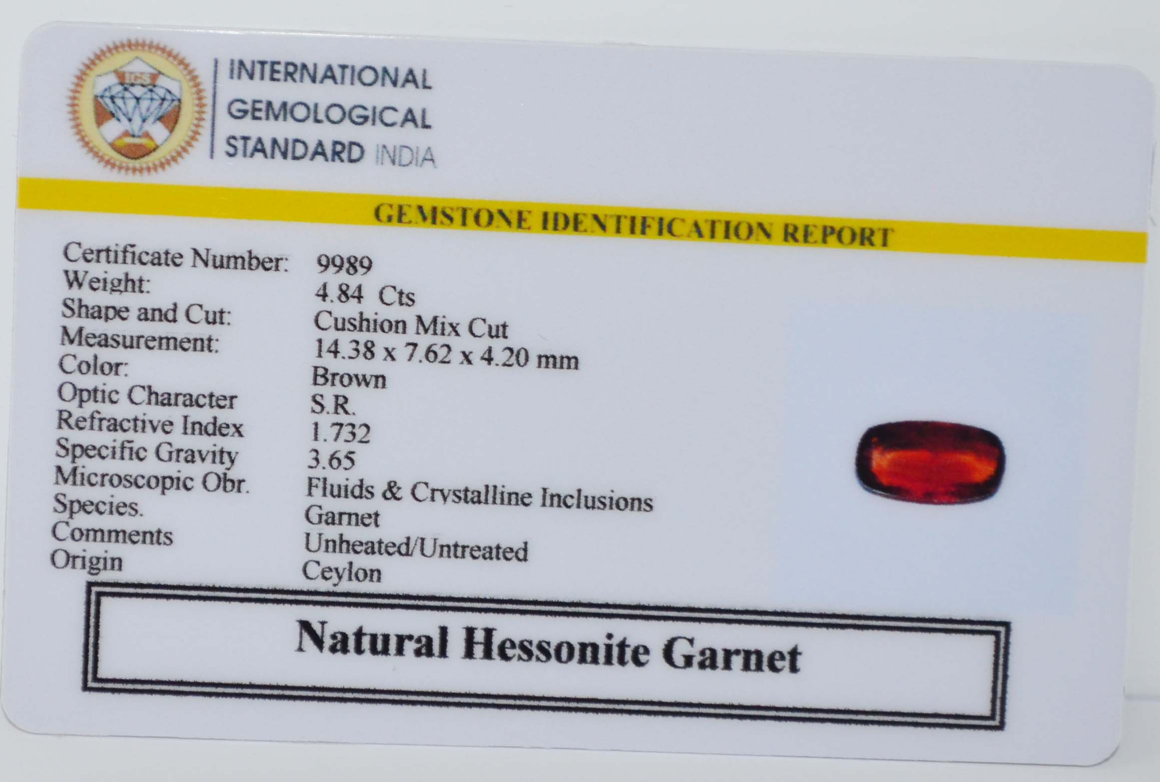 GMD7747 2 HESSONITE GOMED 4.84 Ct.