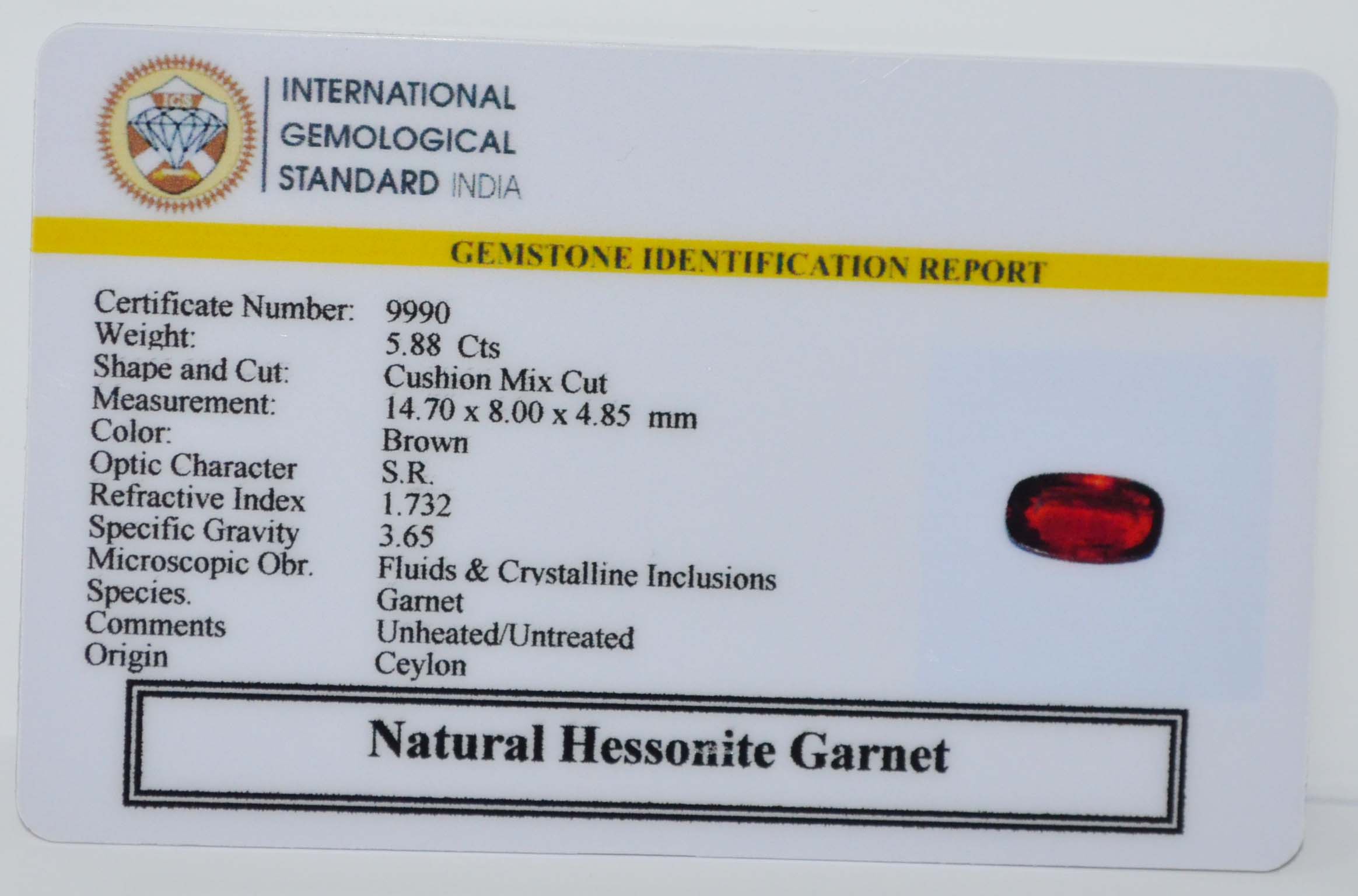 GMD7748 2 HESSONITE GOMED 5.88 Ct.