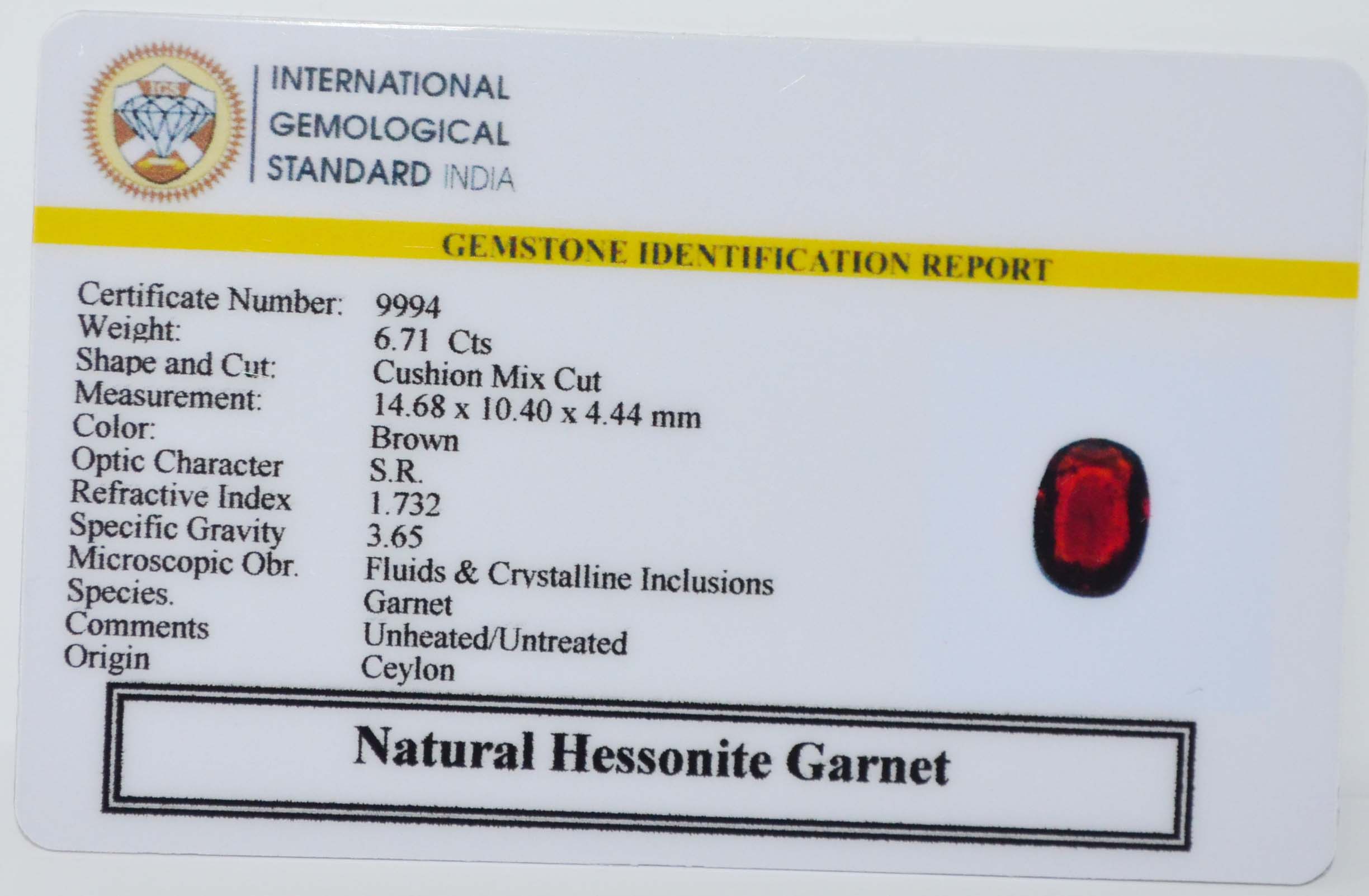 GMD7751 2 HESSONITE GOMED 6.71 Ct.