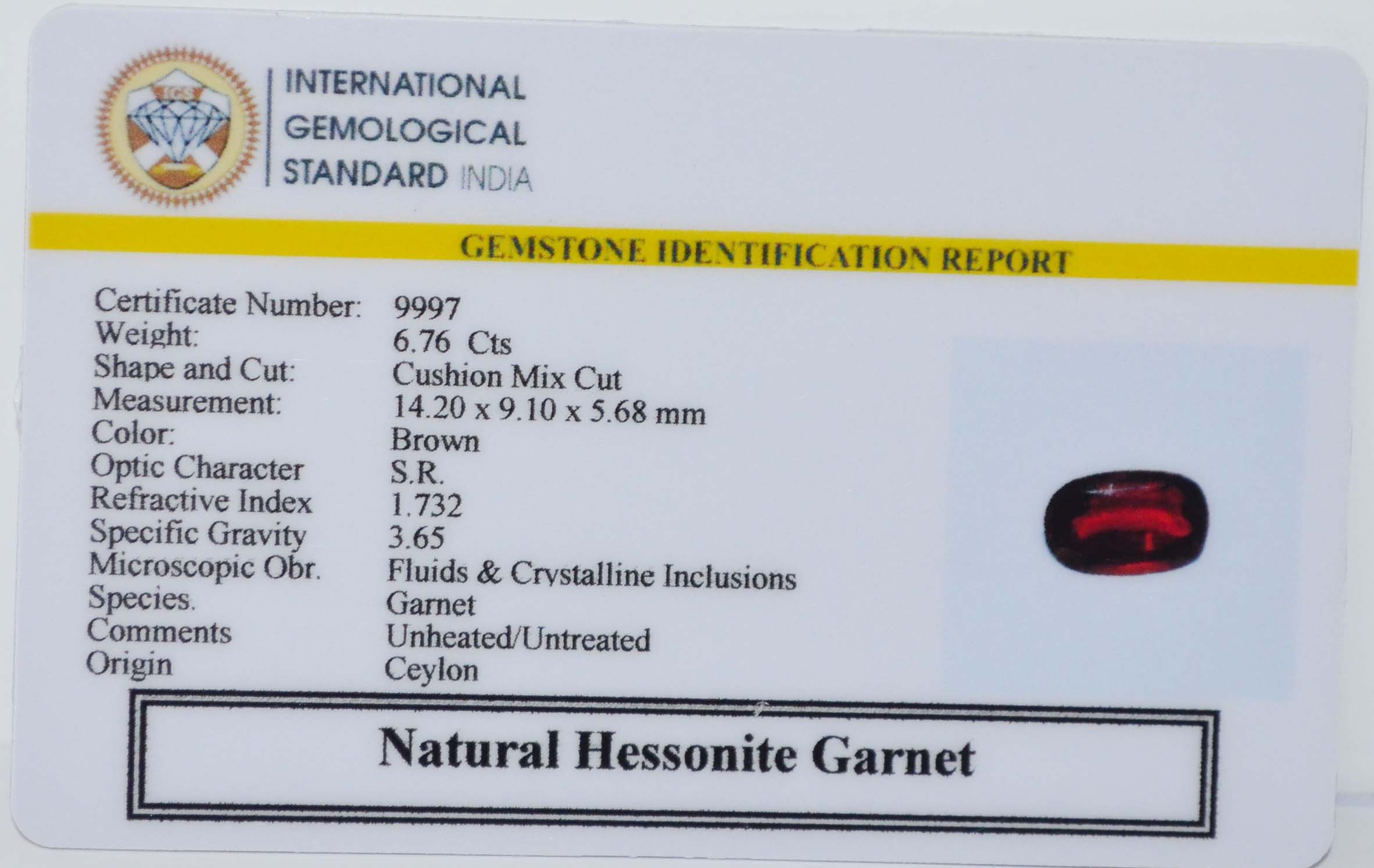 GMD7753 2 HESSONITE GOMED 6.76 Ct.